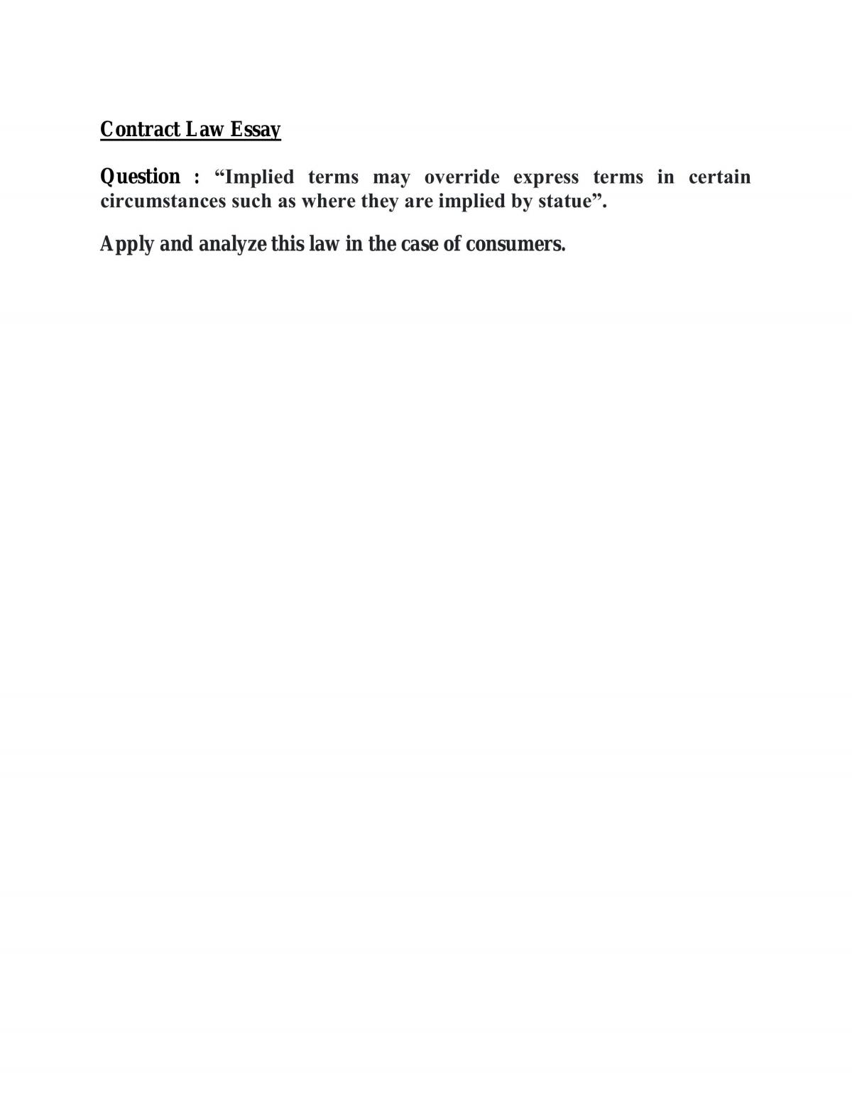 Implied terms may override express terms  - Page 1