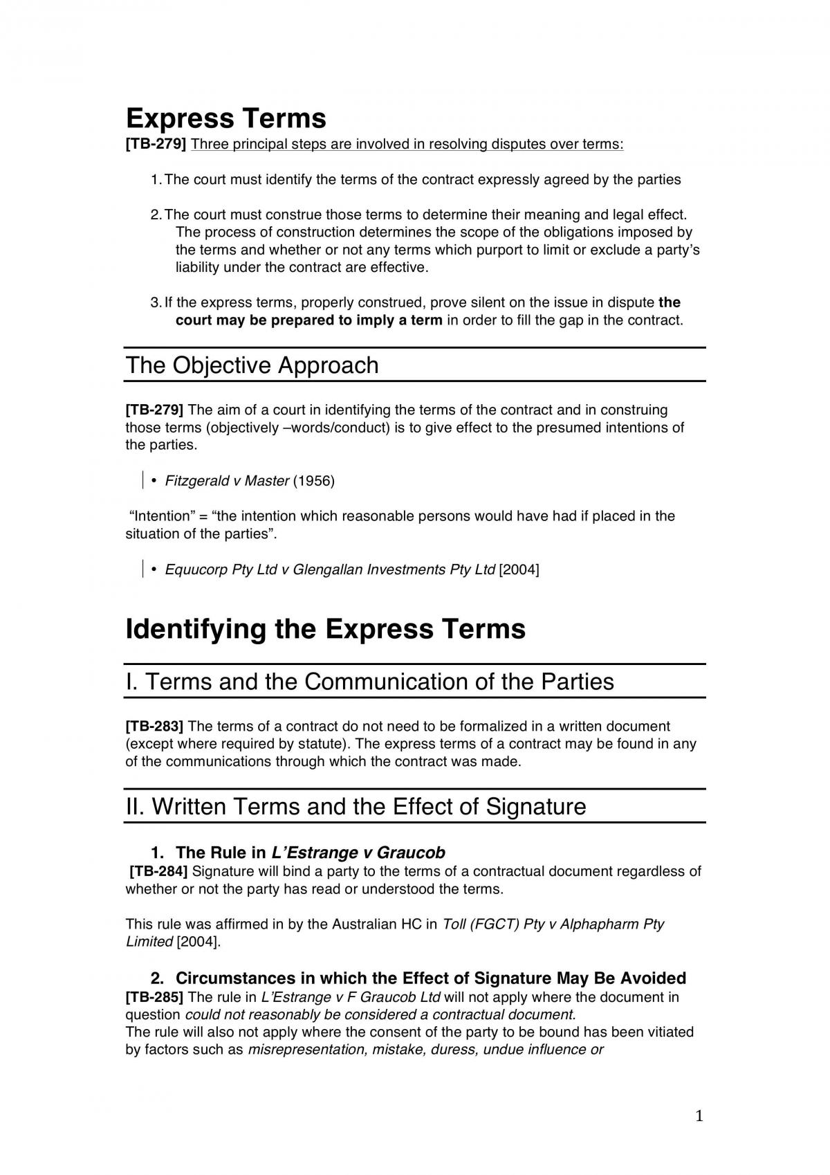 Contracts Notes - Page 1