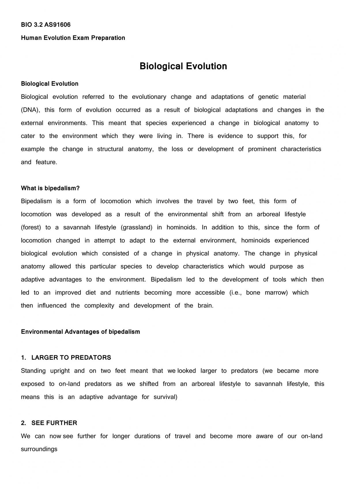 AS91606 BIO Human Evolution - Page 1
