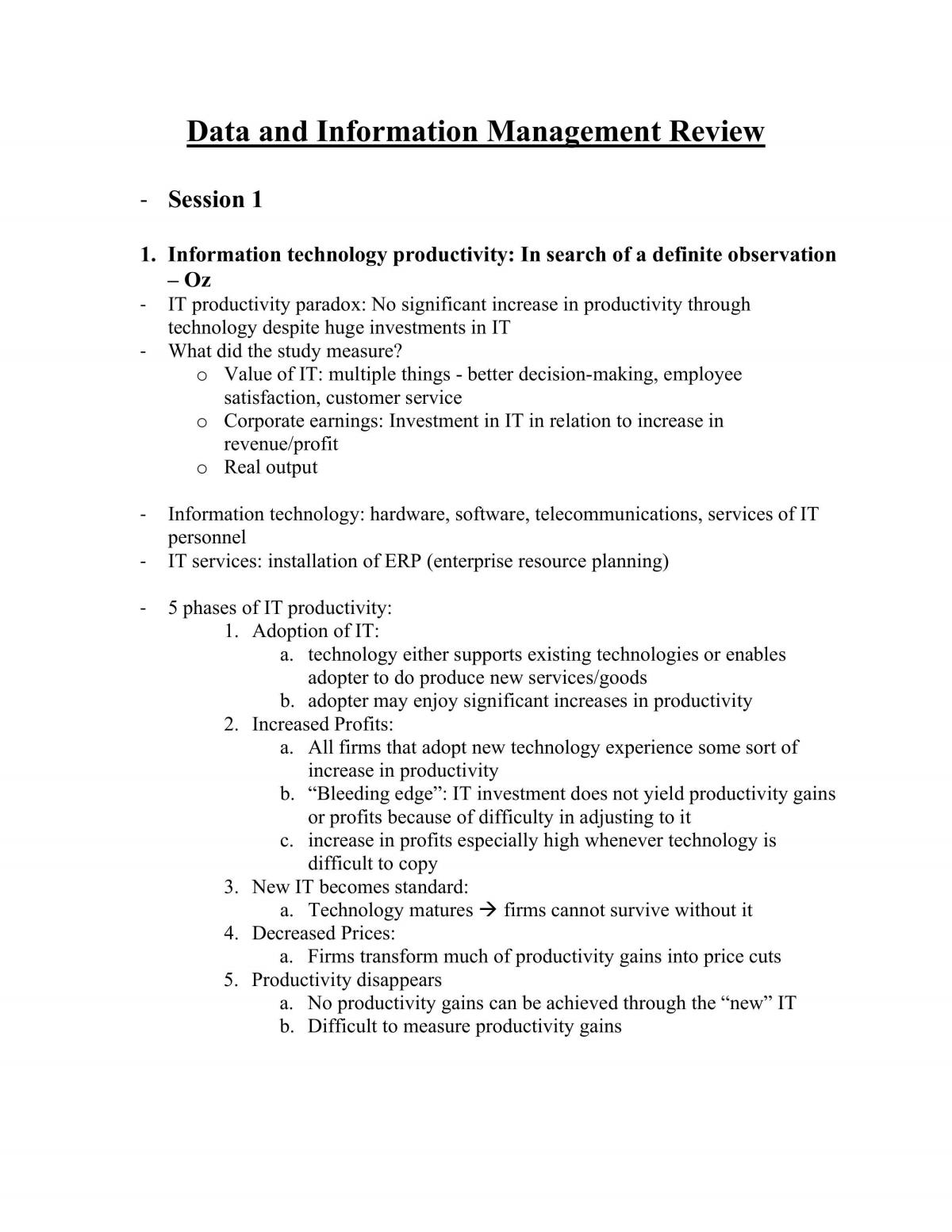 Data and Information Management Review - Page 1