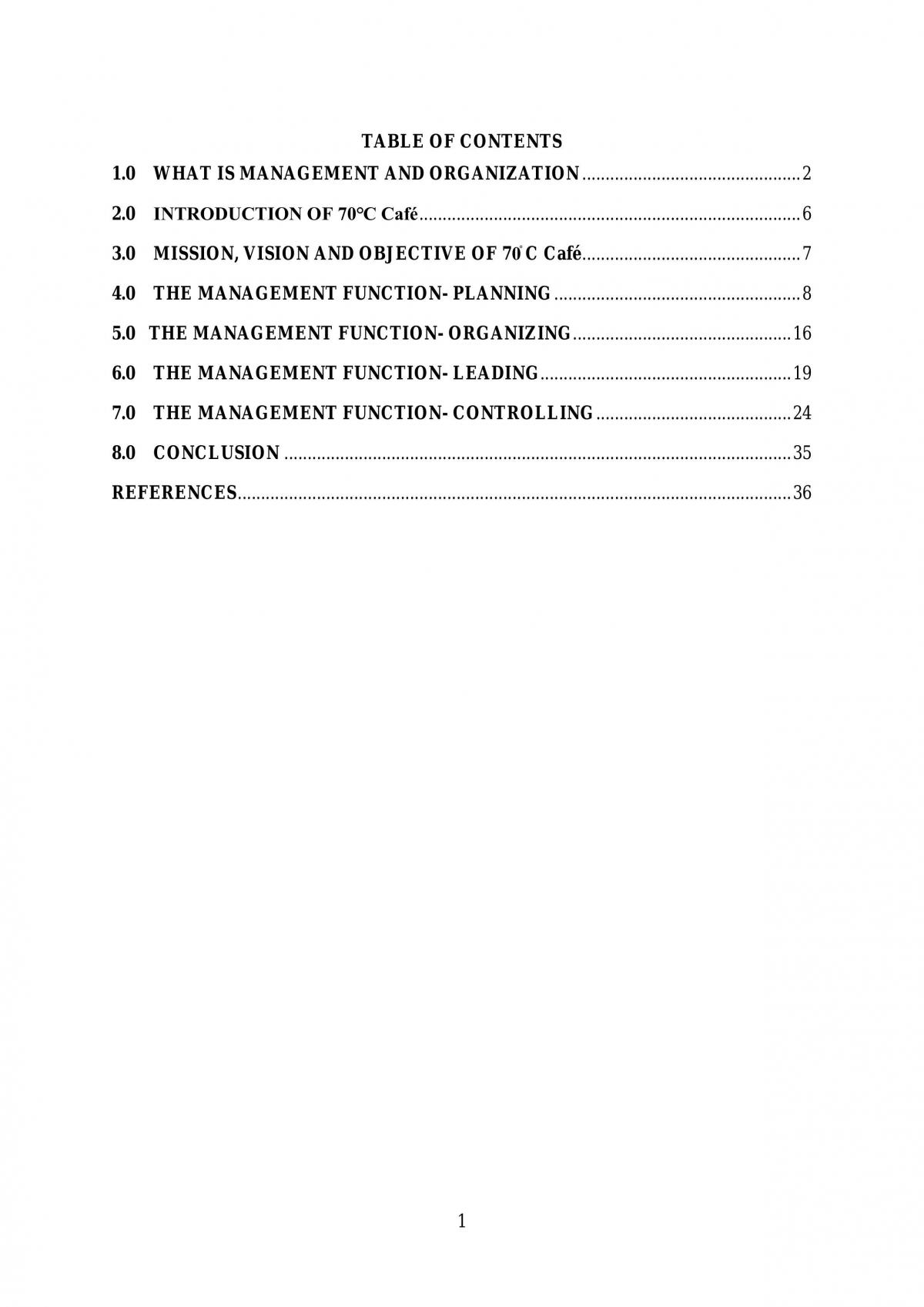 The Importance of Management in Organization - Page 1
