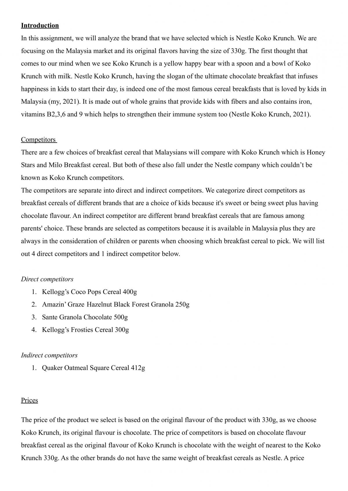 Principles of Marketing (Group Assignment) - Page 1