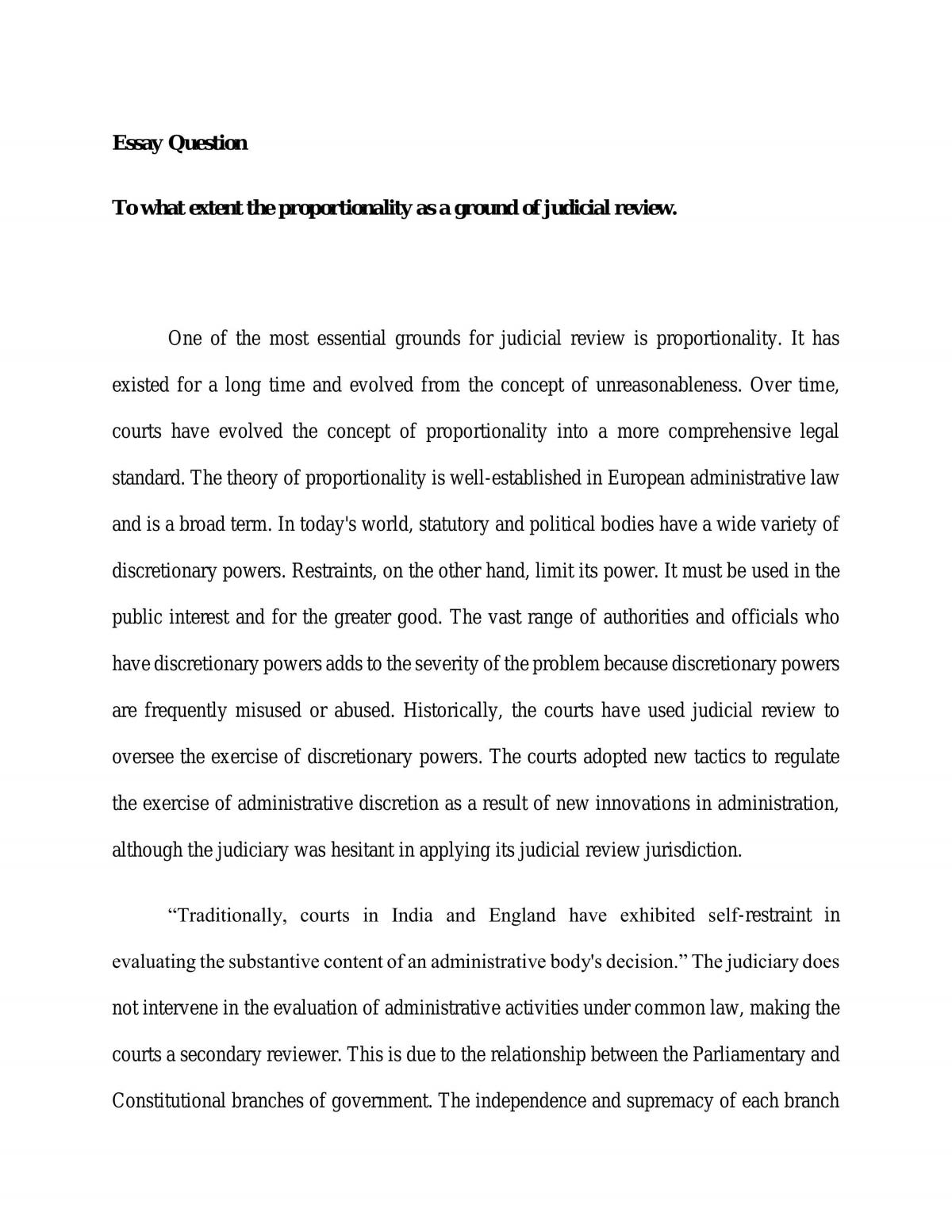 Proportionality as a ground of judicial review - Page 1
