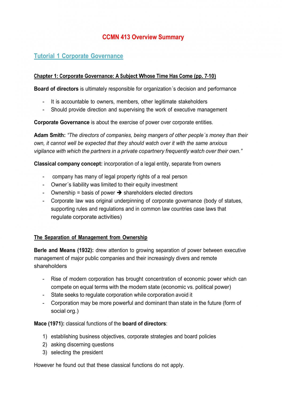 CCMN 413 Overview Summary - Page 1