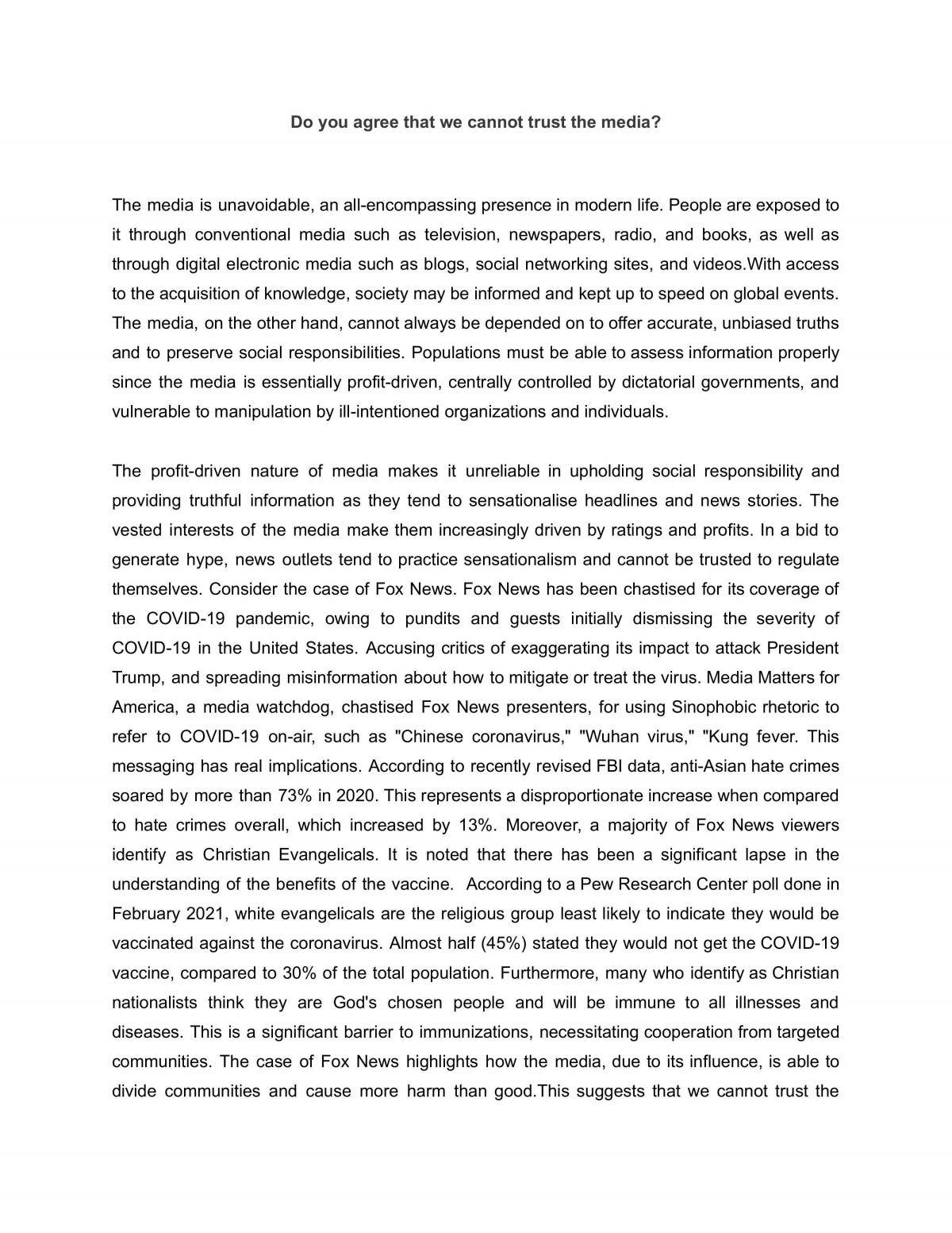 Do you agree that we cannot trust the media? - Page 1
