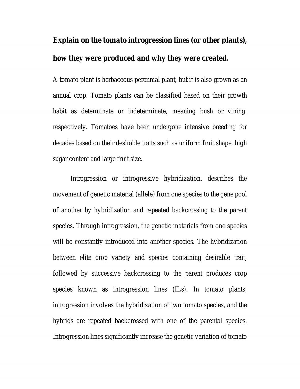 Tomato Introgression Line - Page 1