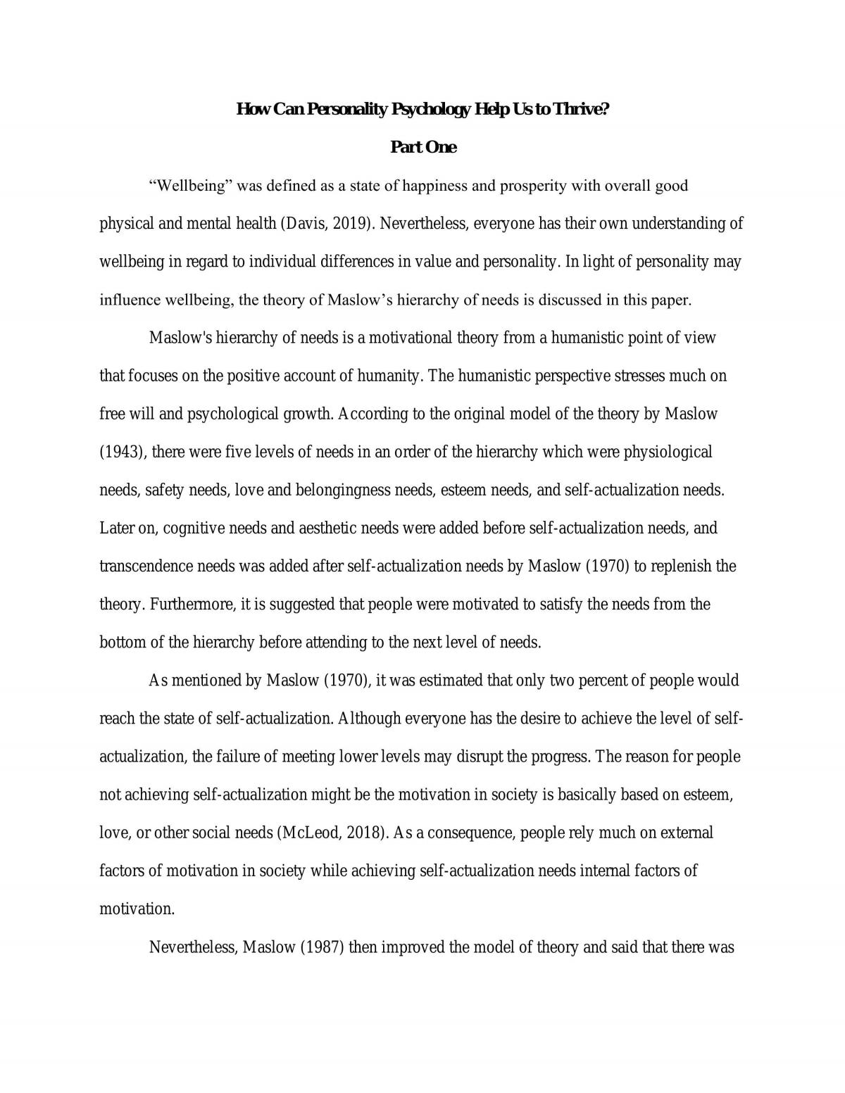 How can personality help us to thrive? - Page 1