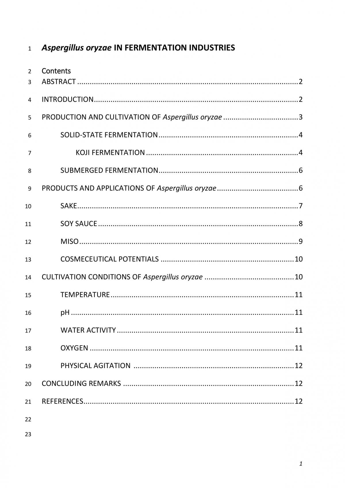 Aspergillus oryzae in fermentation industries - Page 1