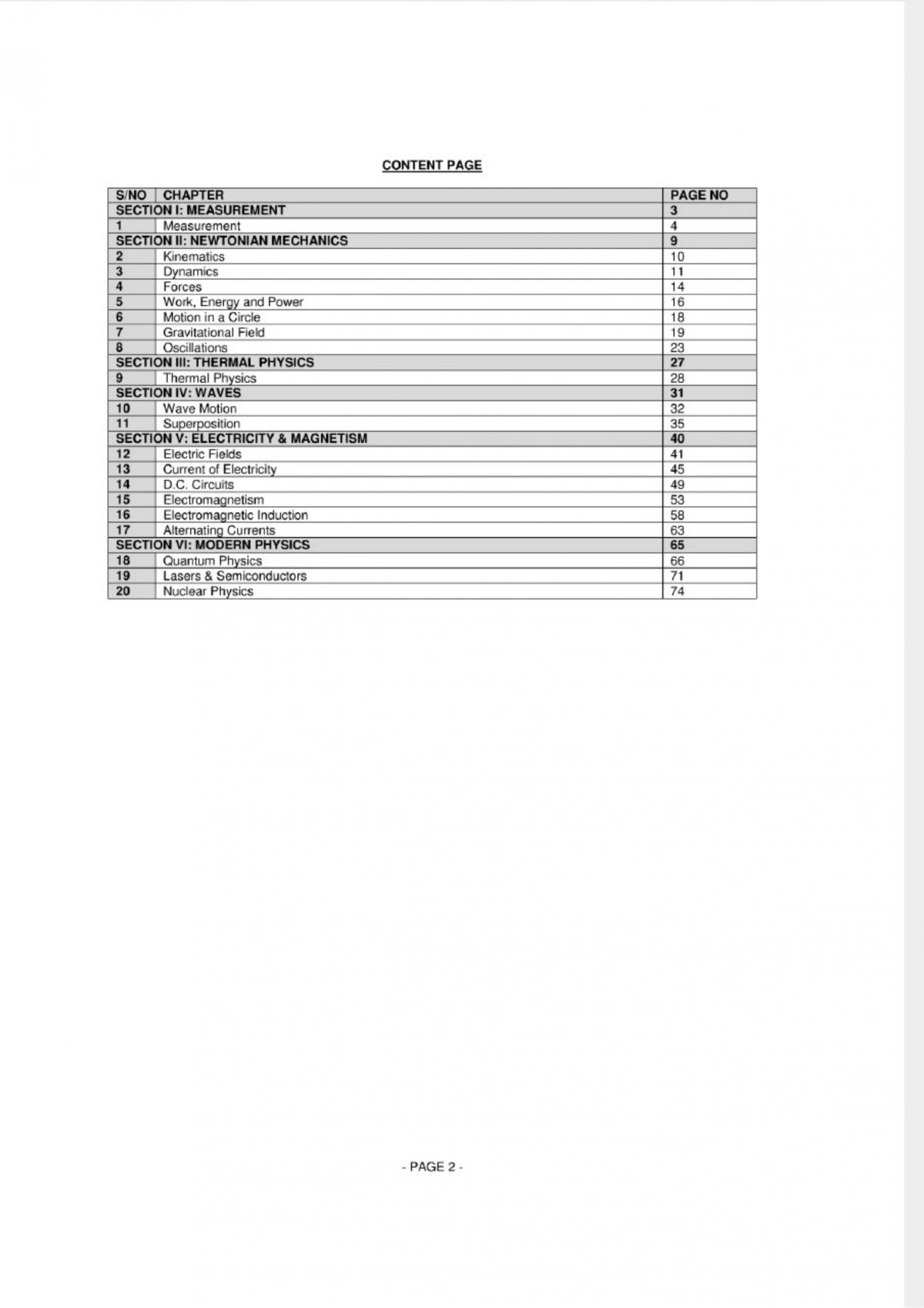 Physics Revision Notes - Page 1