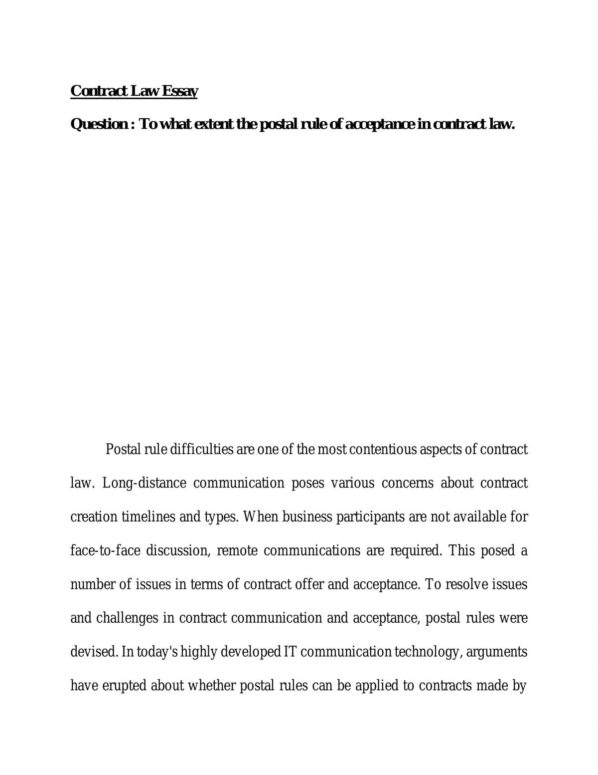 Postal rule of acceptance - Page 1