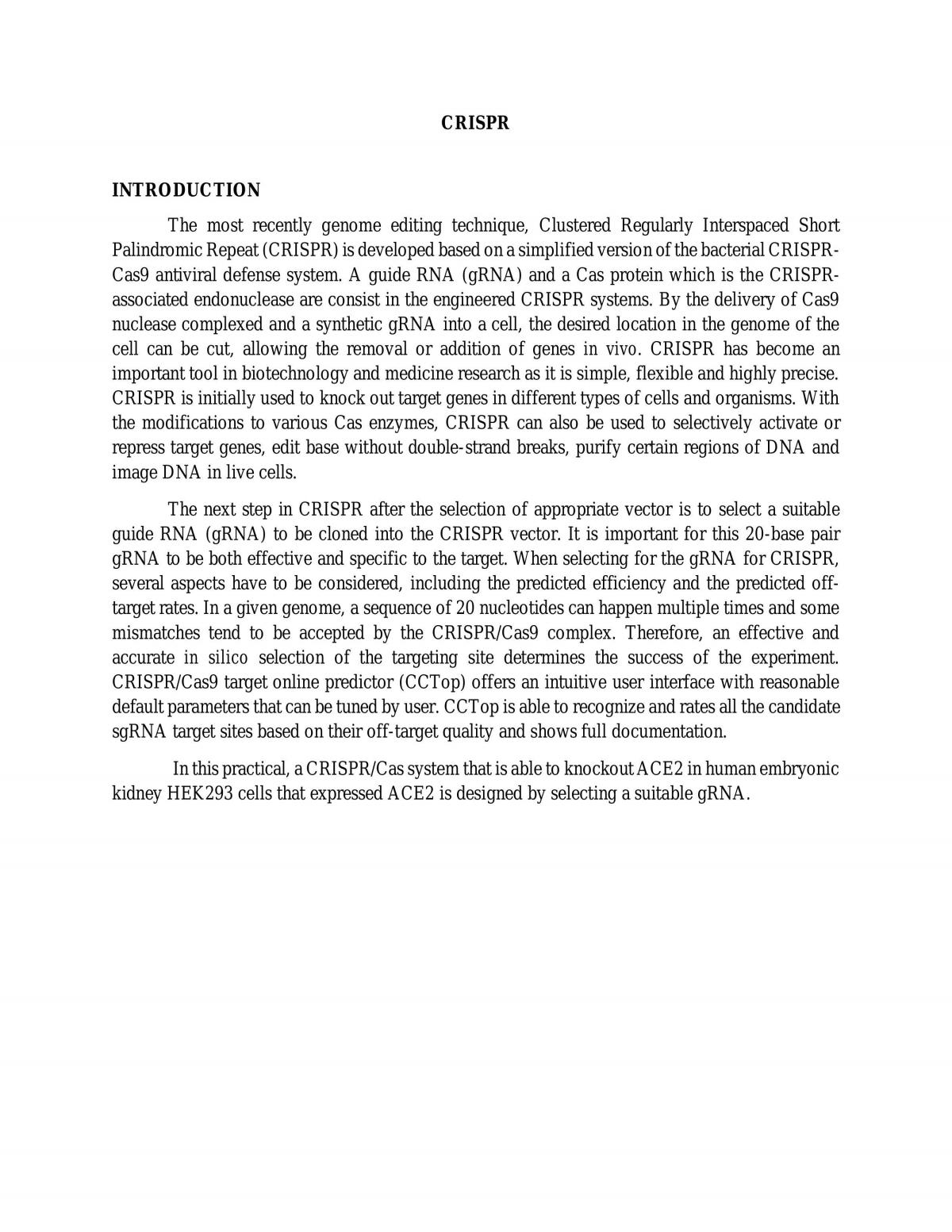 CRISPR Practical - Page 1