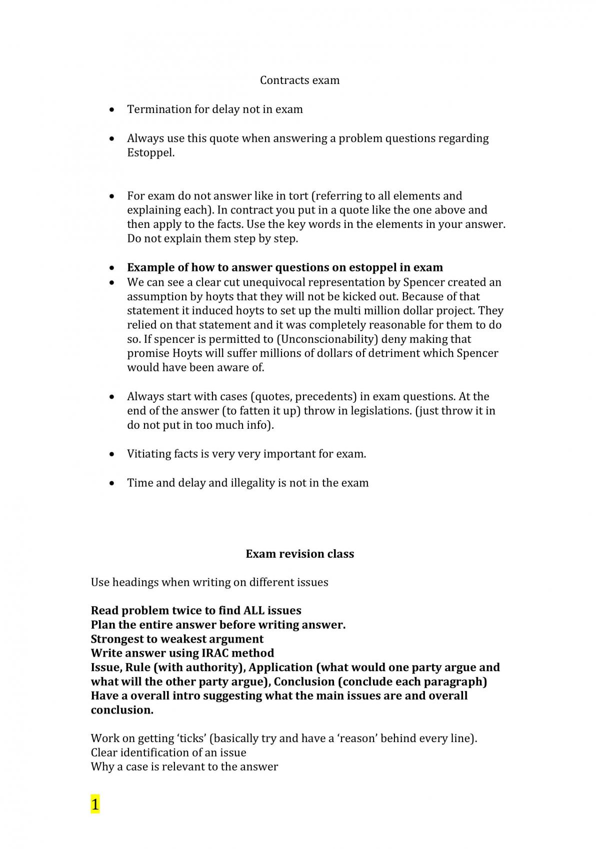 Contracts Final Exam Notes - Page 1