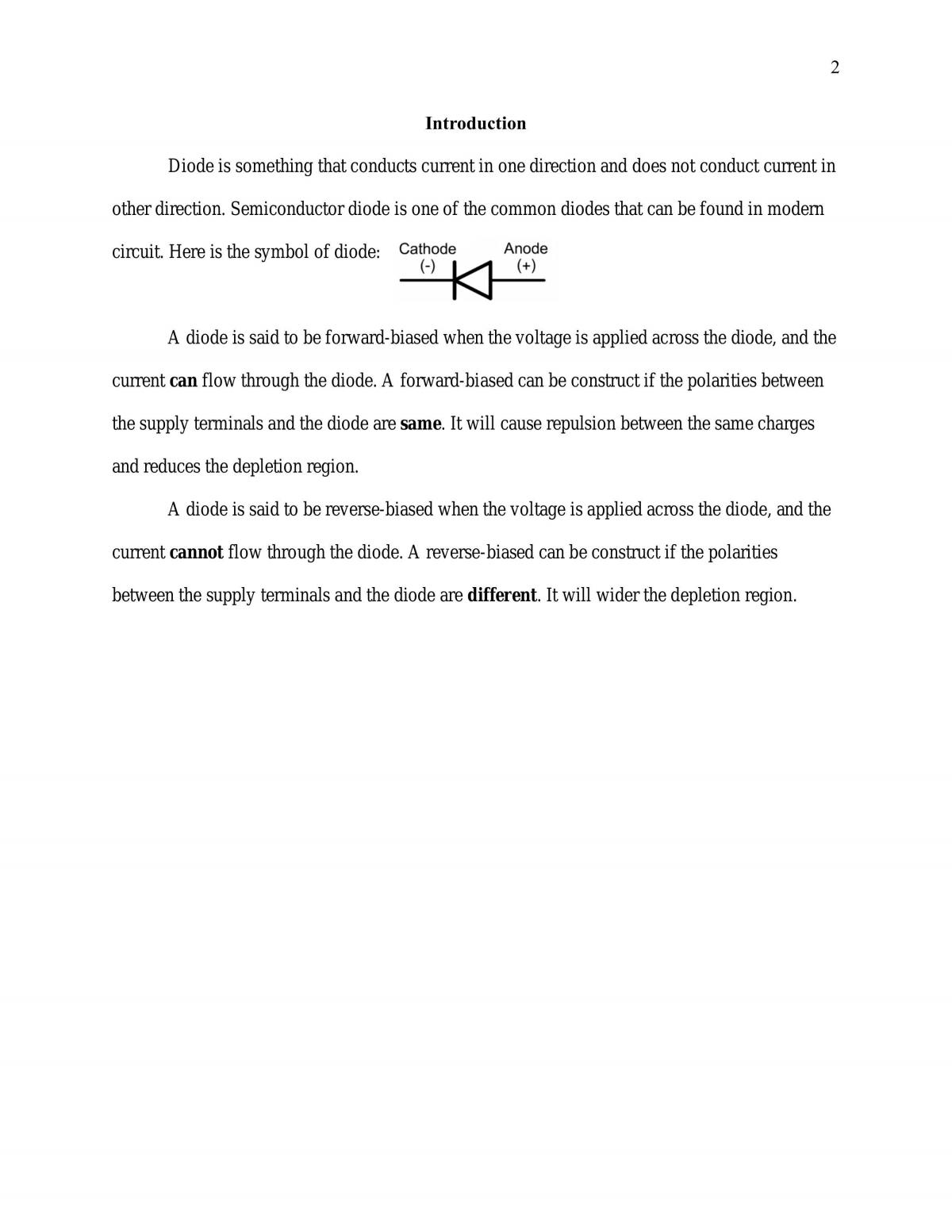 Forward and Reverse Biased Diode - Page 1