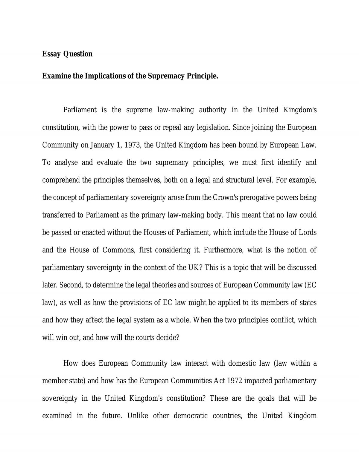 Implication of the supremacy principle  - Page 1