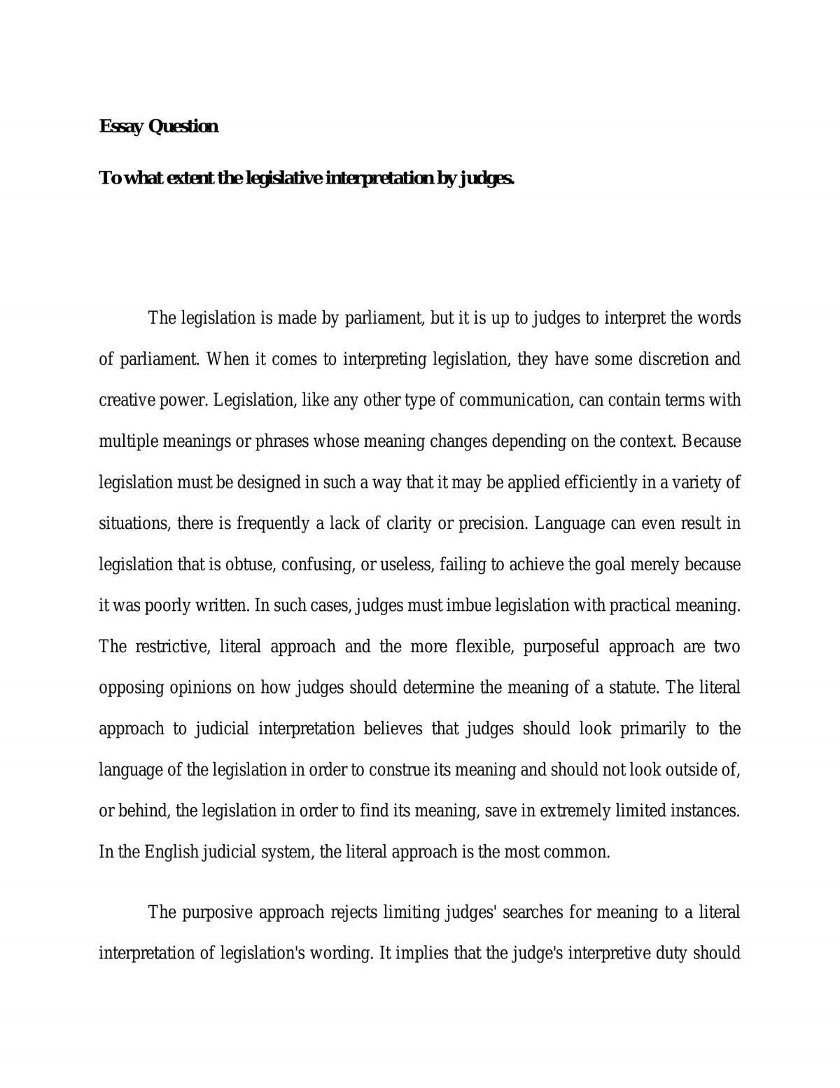 Legislative interpretation by judges - Page 1