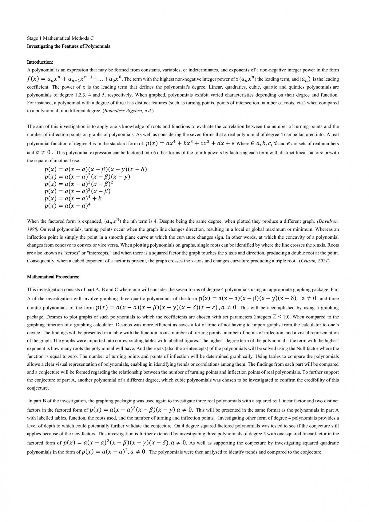Investigating the Features of Polynomials  - Page 1