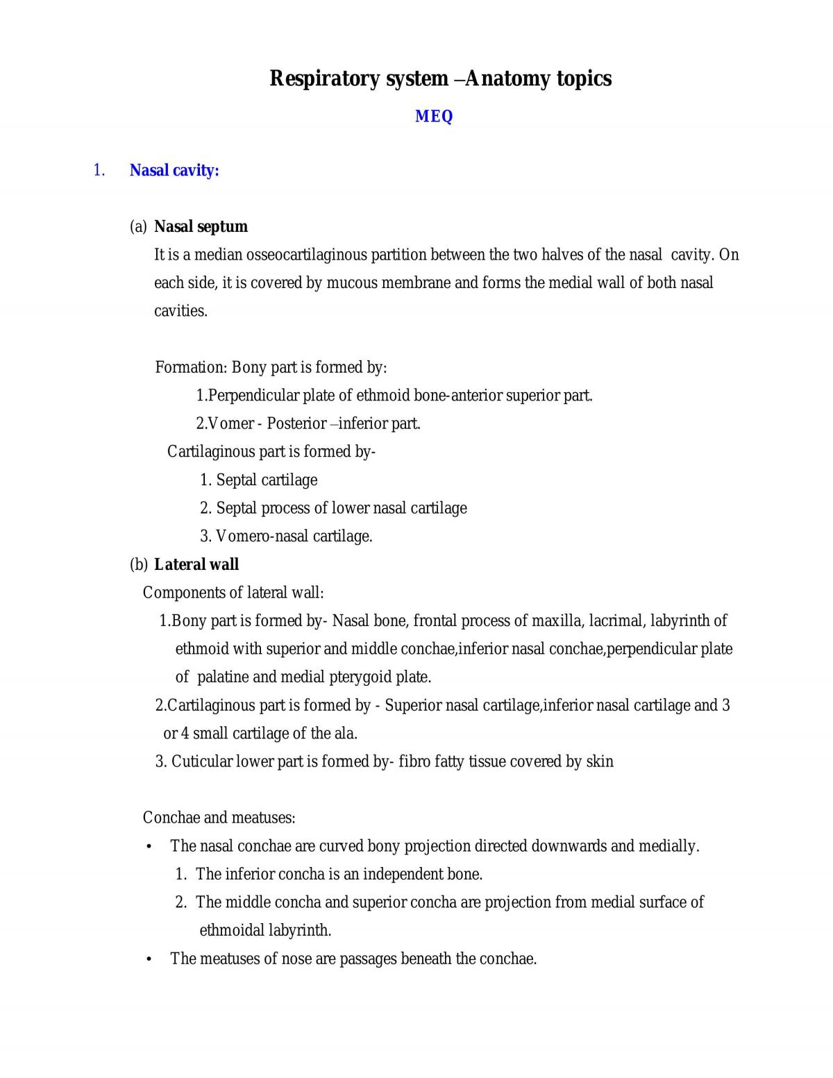 Anatomy of Respiratory System - Page 1