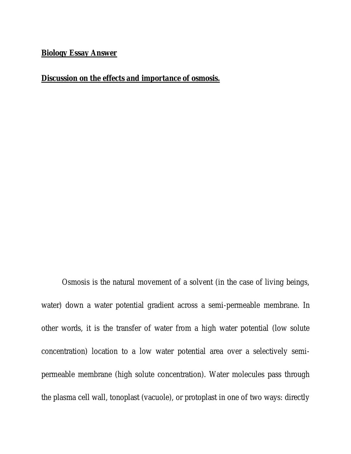 Effects and importance of osmosis  - Page 1