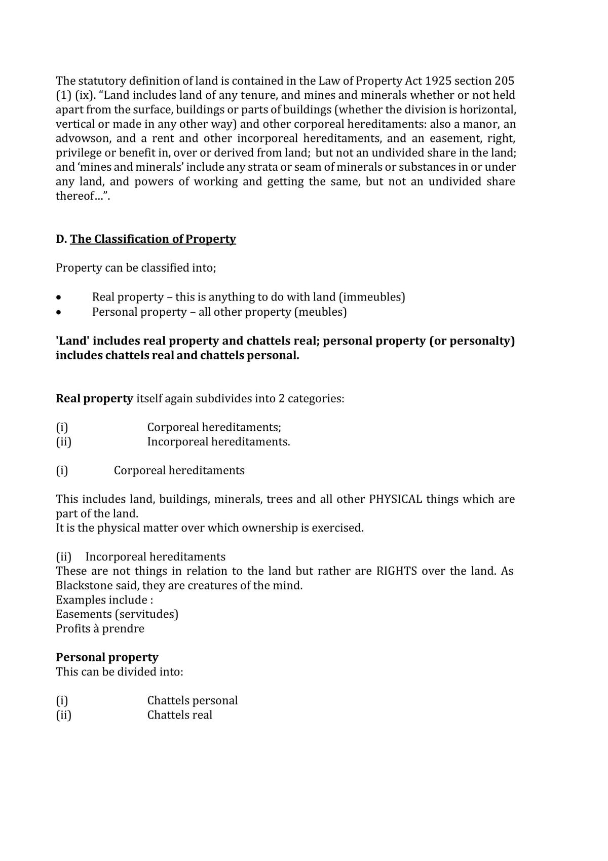 English Land Law Study Notes  - Page 2