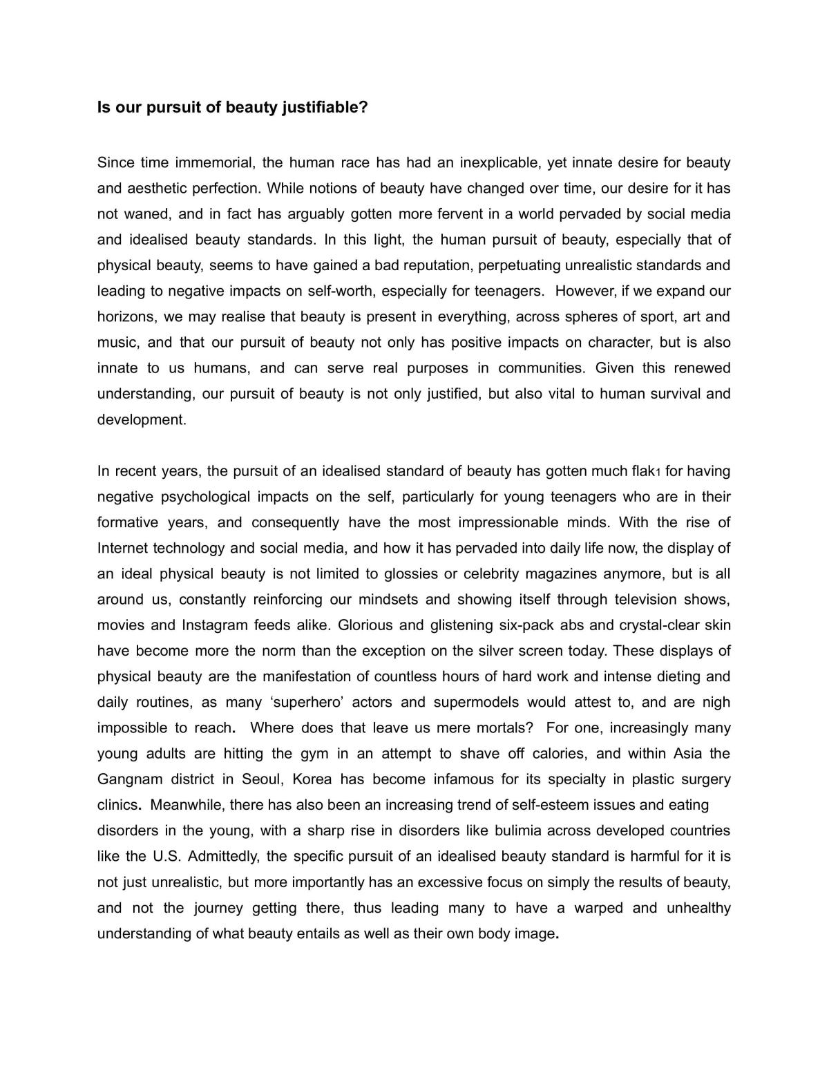 KI Essay - Beauty - Page 1