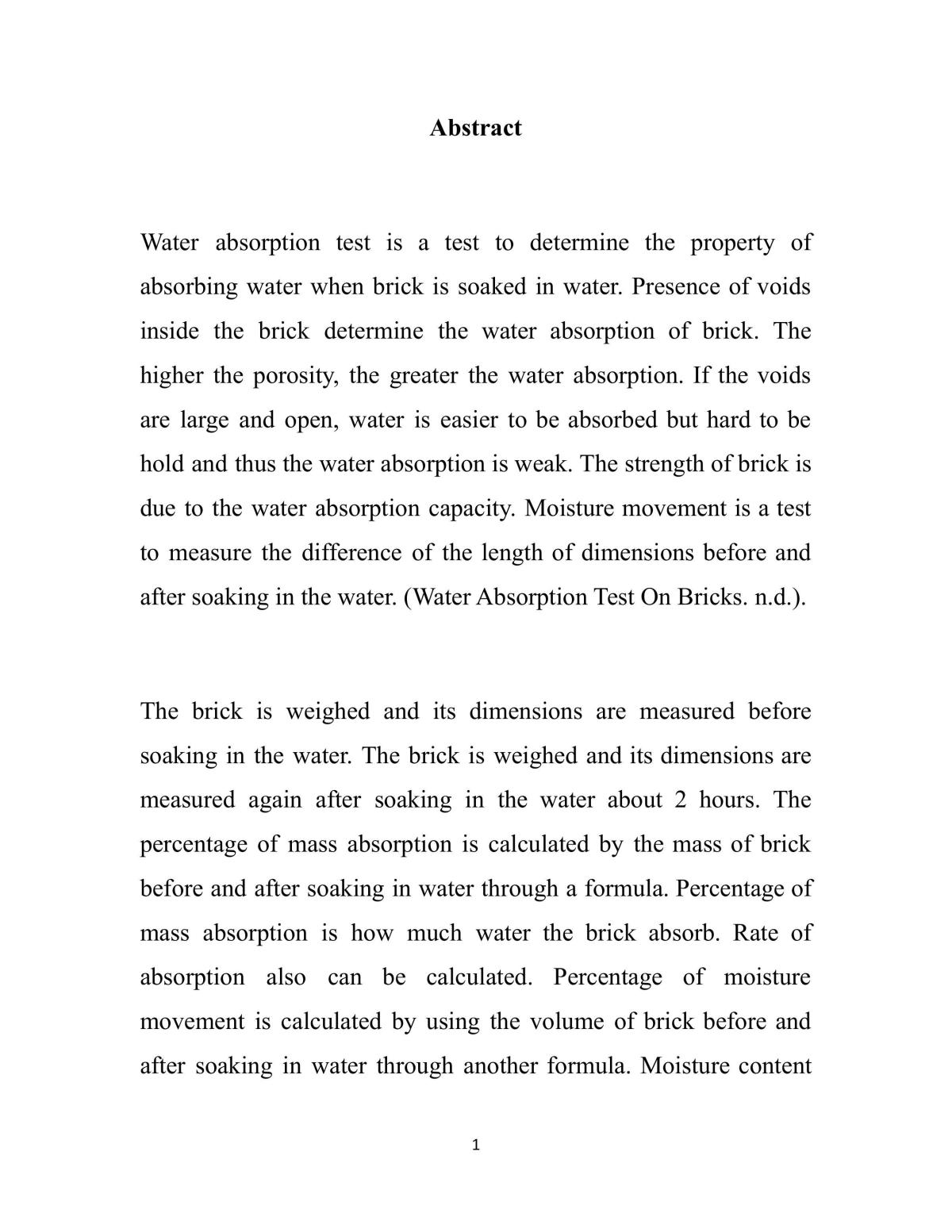 Practical water absorption - Page 1