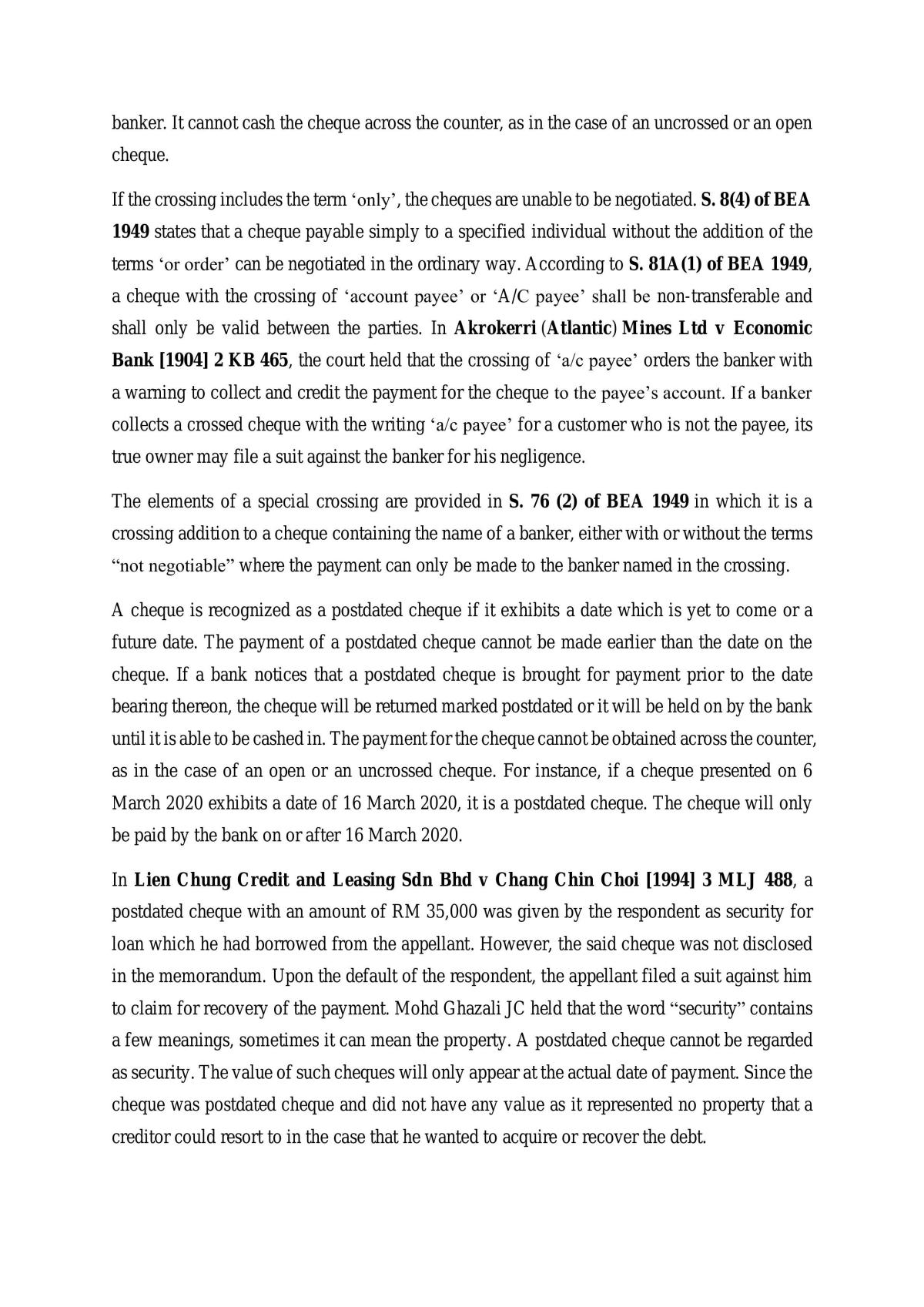 The Types and Elements of Cheques - Page 2
