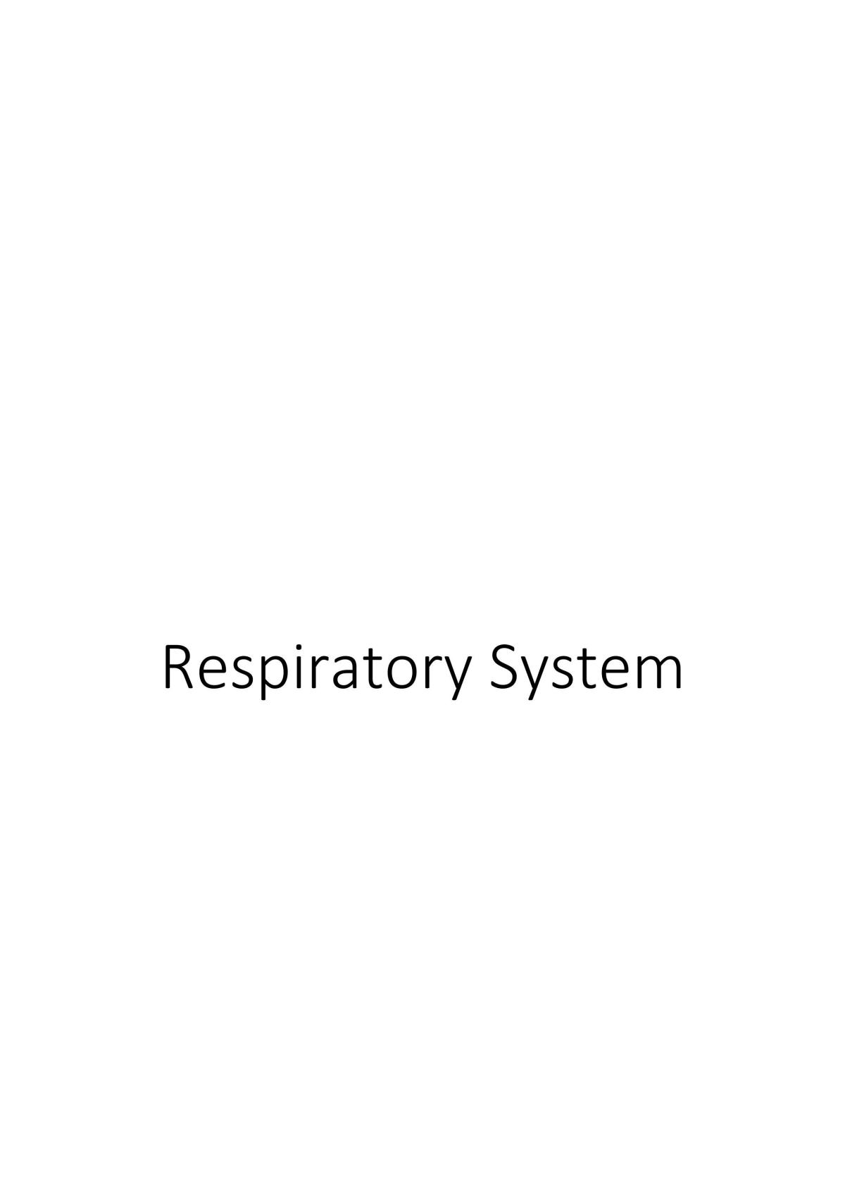 Respiratory System Notes - Page 1
