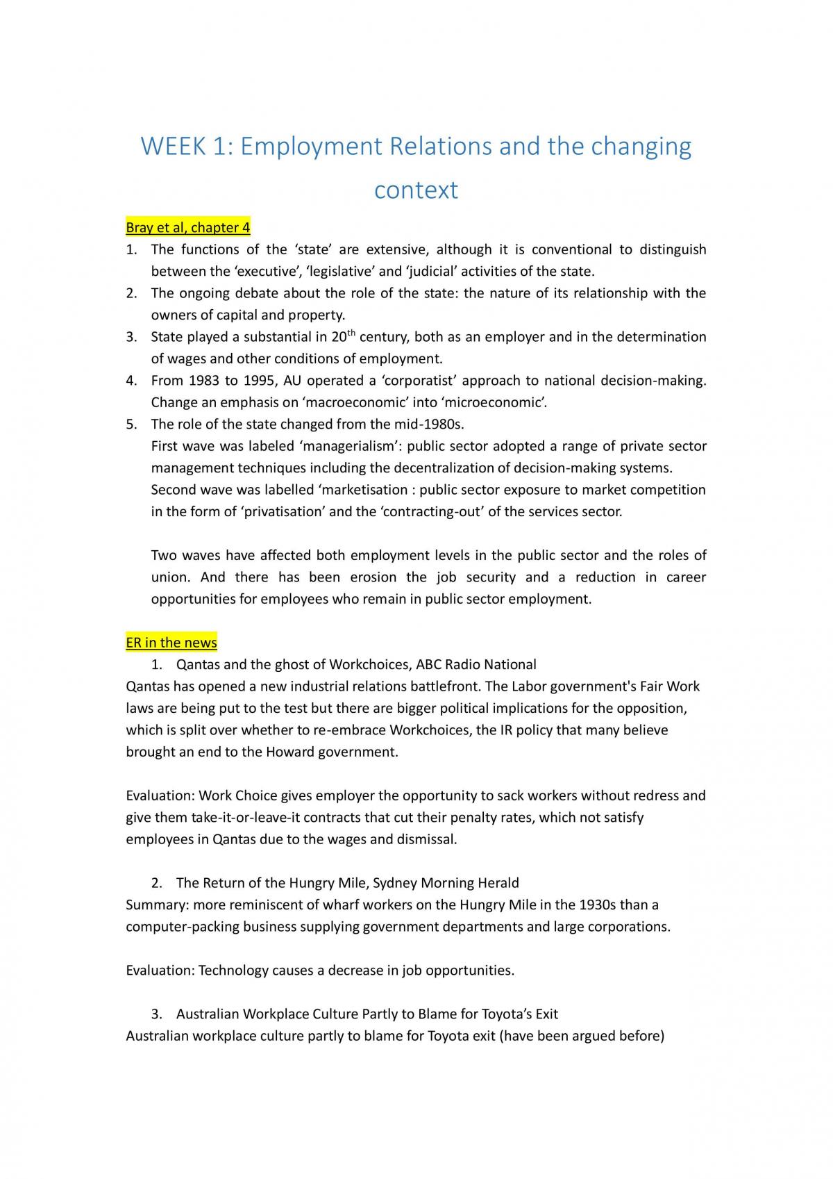 WORK1003 Tutorial and Reading Study Notes - Page 1