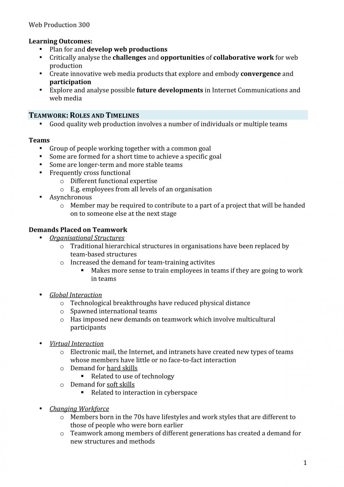 Web Production Complete Study Notes - Page 1