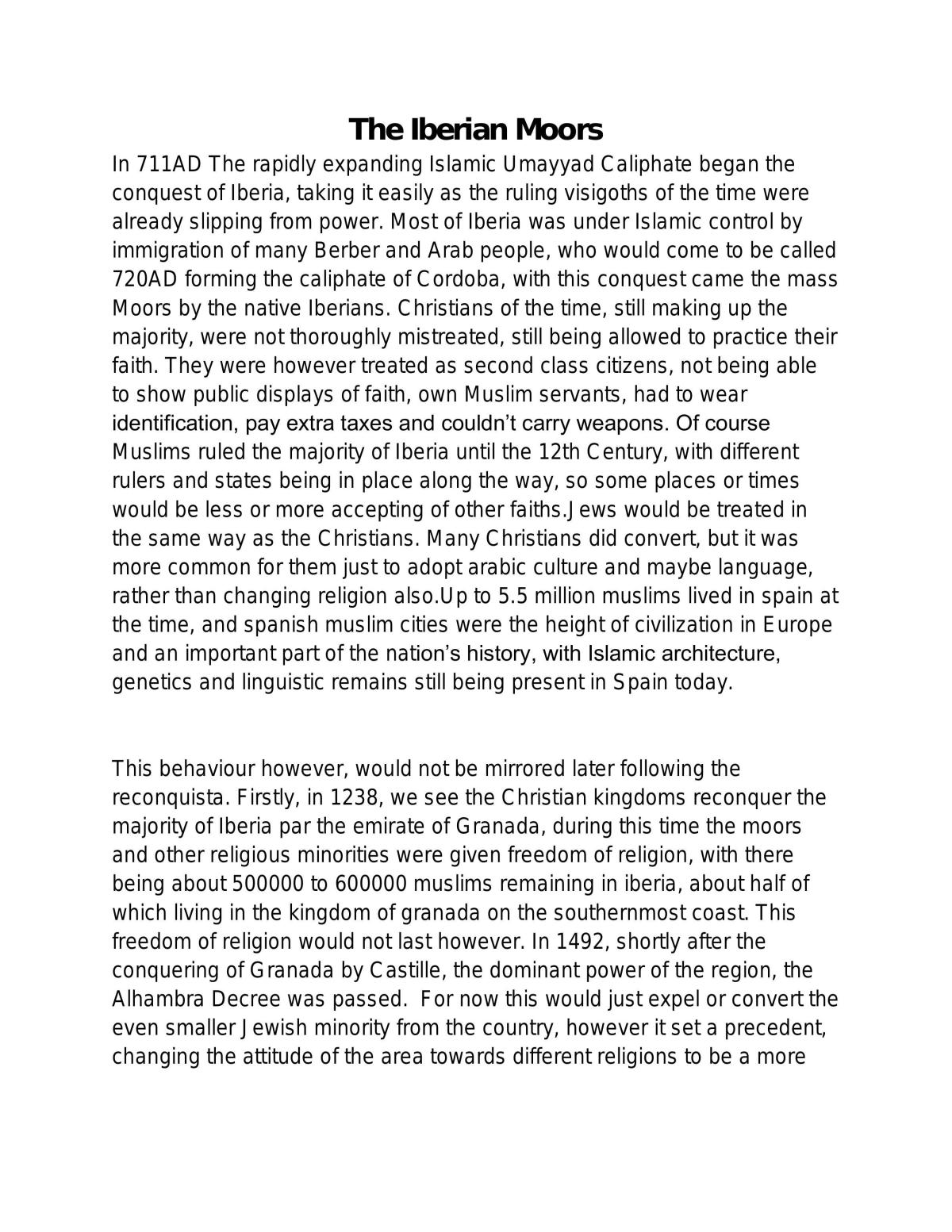 Account of the Iberian Moors - Page 1