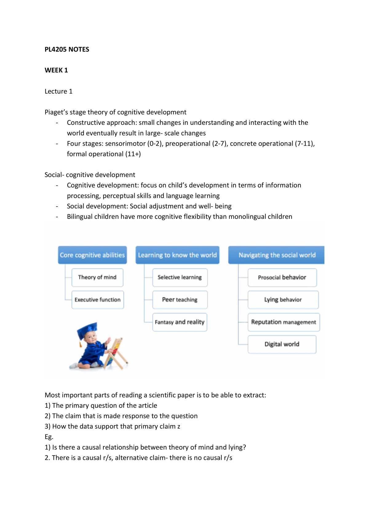 NUS PL4205 Developmental Processes Notes - Page 1