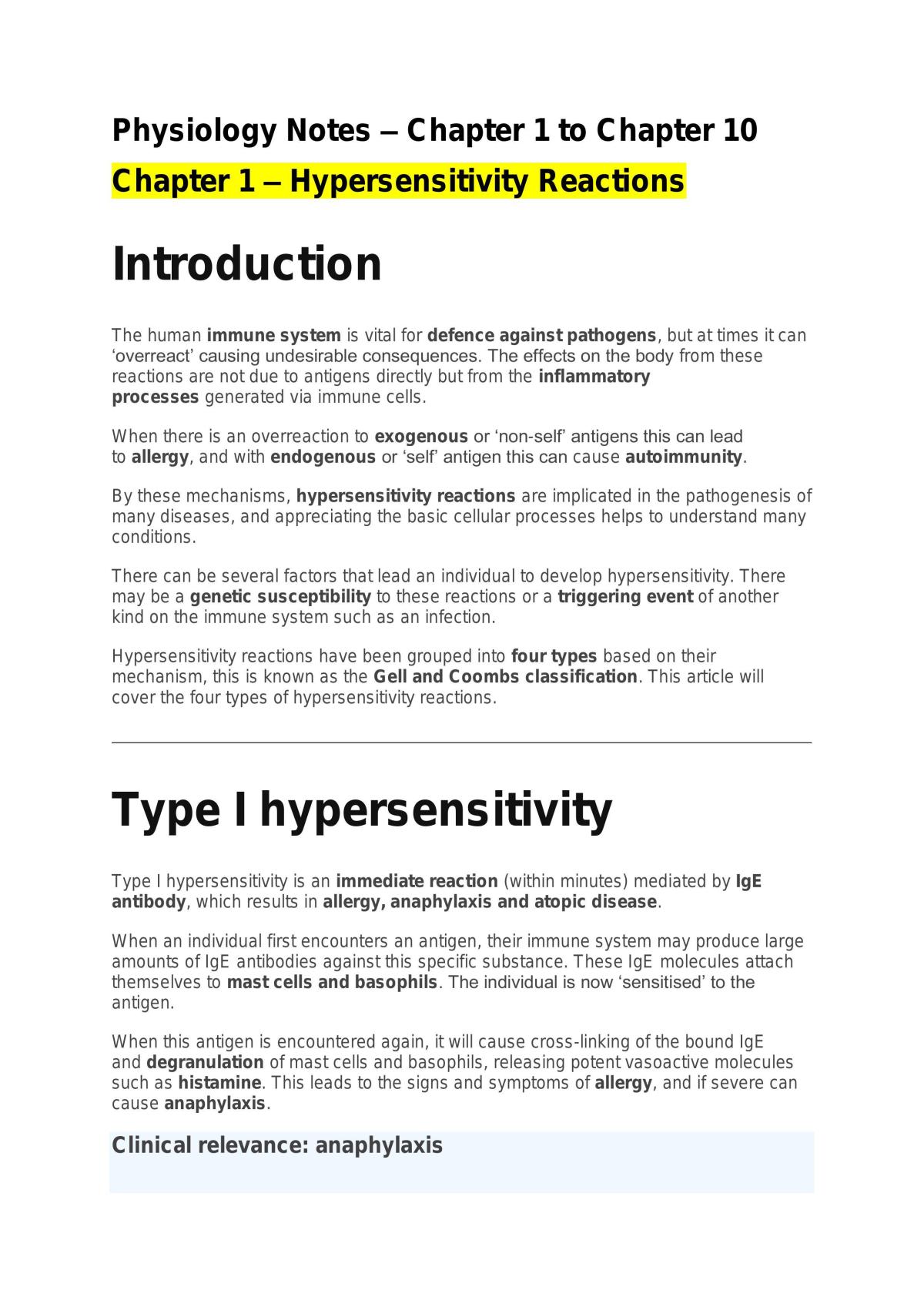 Physiology Notes - All Chapters - Page 1