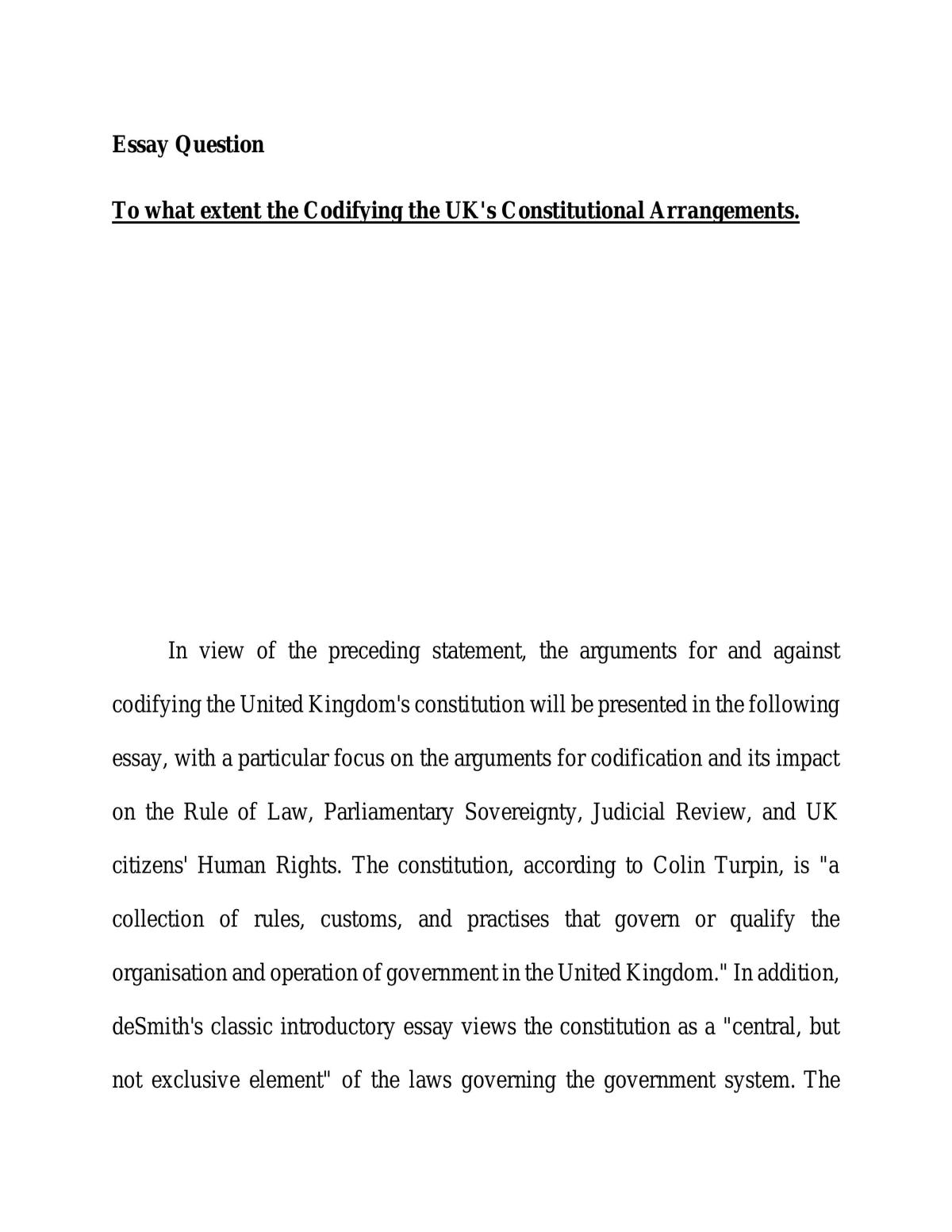 Codifying UK Constitutional Arrangements - Page 1