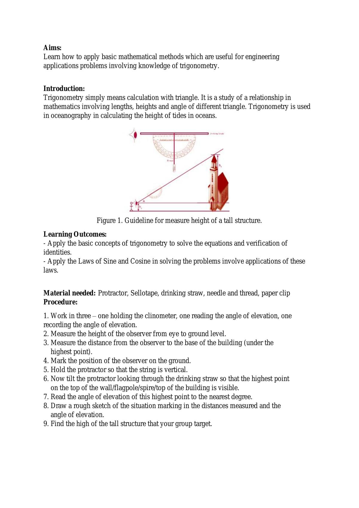 Trigonometry Skill - Page 1