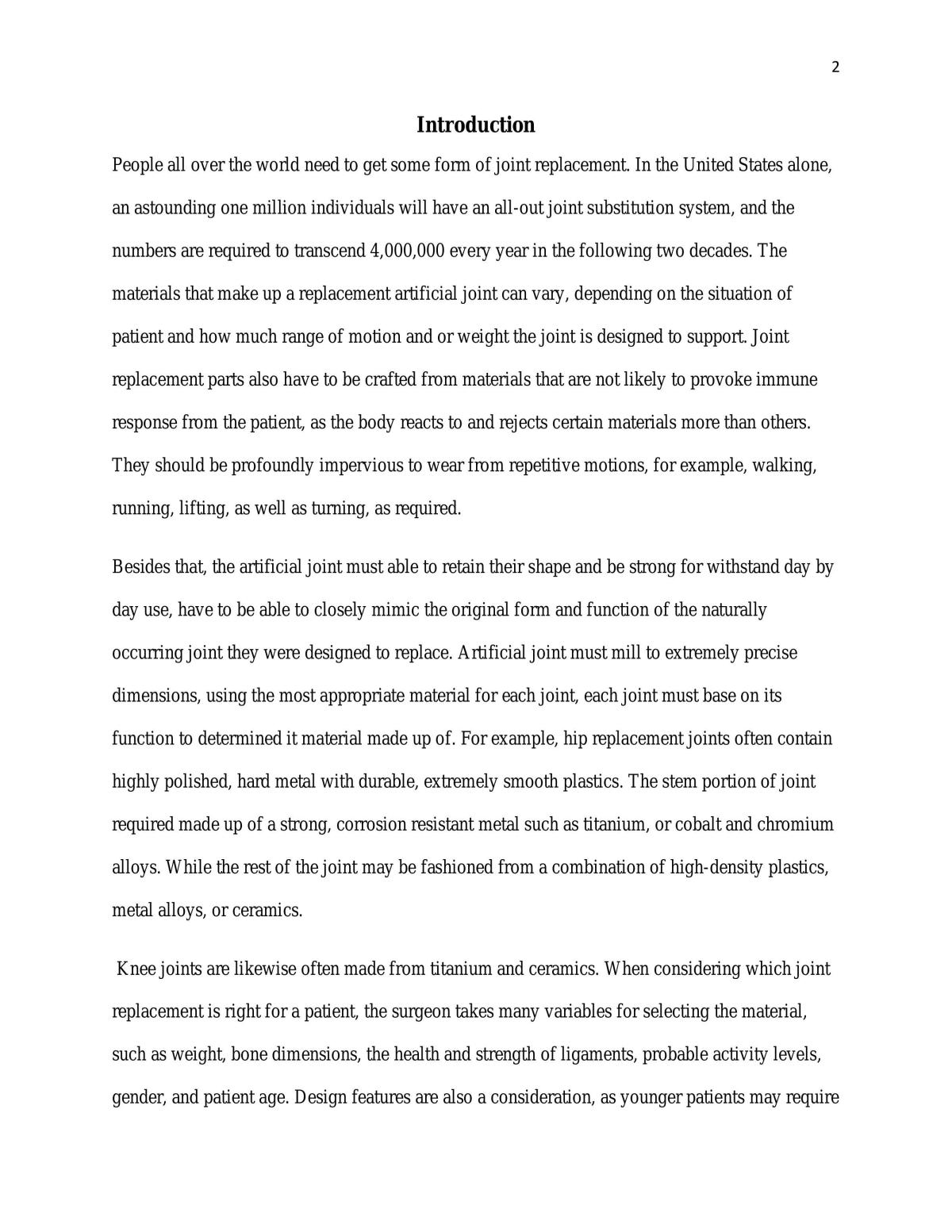 Artificial joint (Elbow) - Page 1