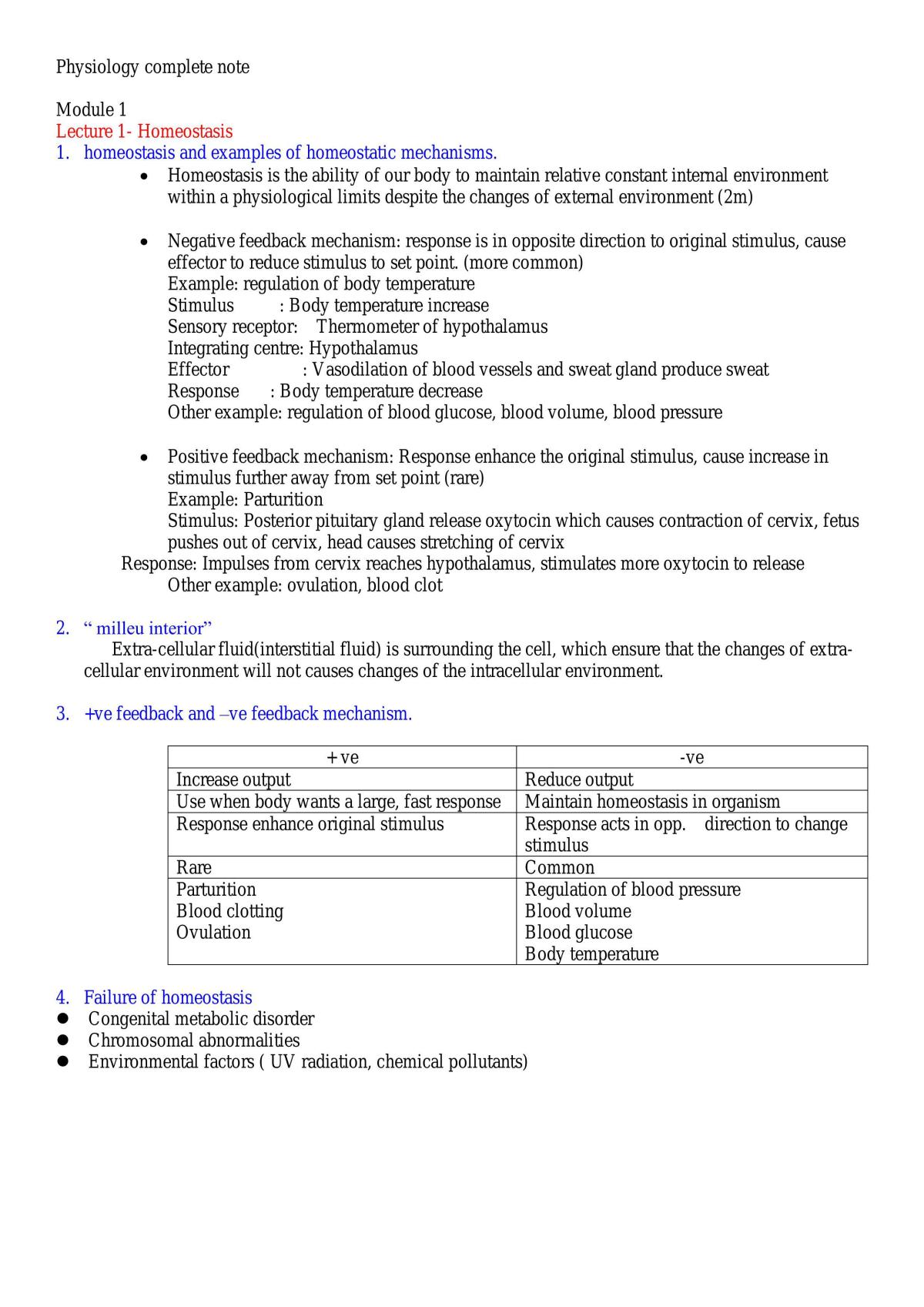 Physiology complete note for module 1 - Page 1