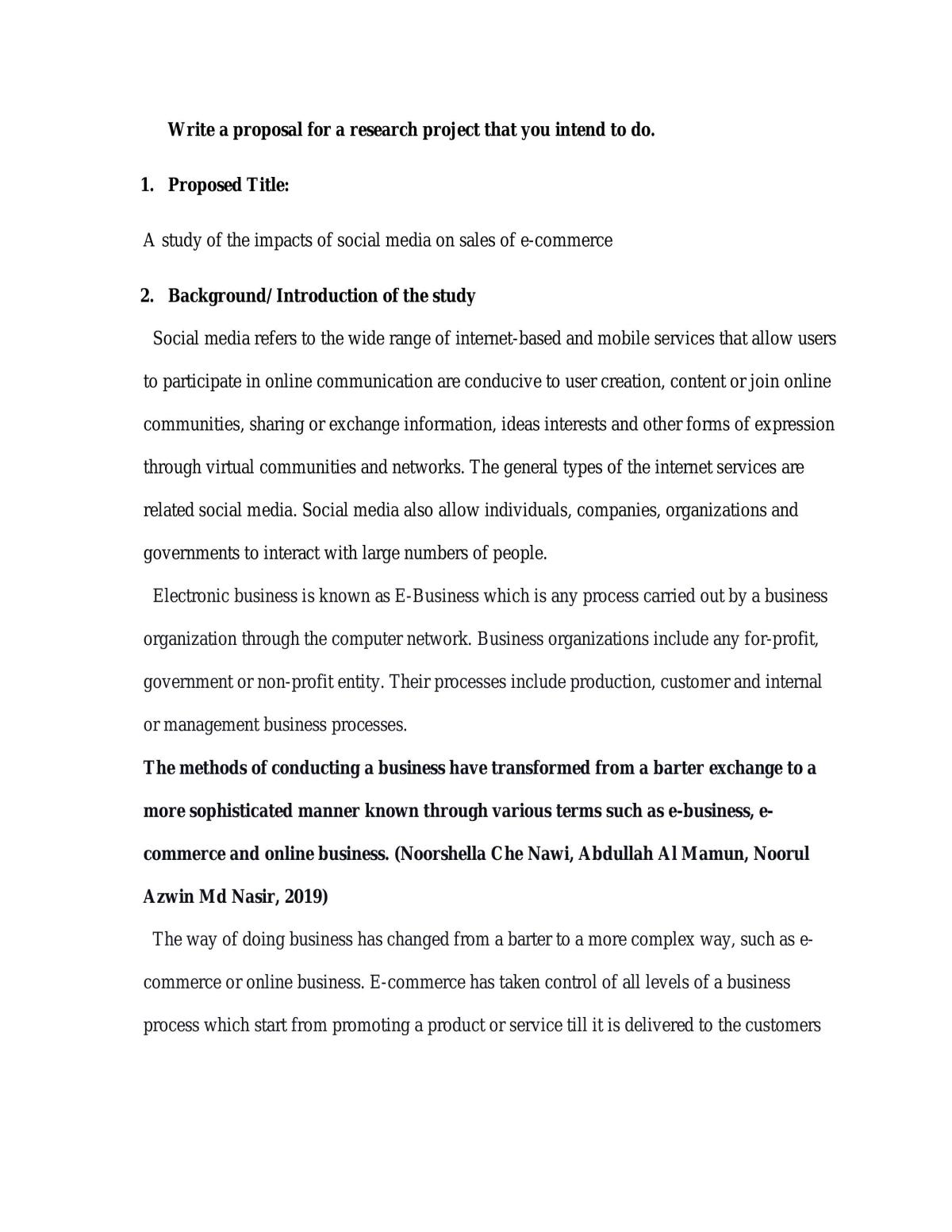 Essay discussing the Impacts of social media on sales of e-commerce - Page 1