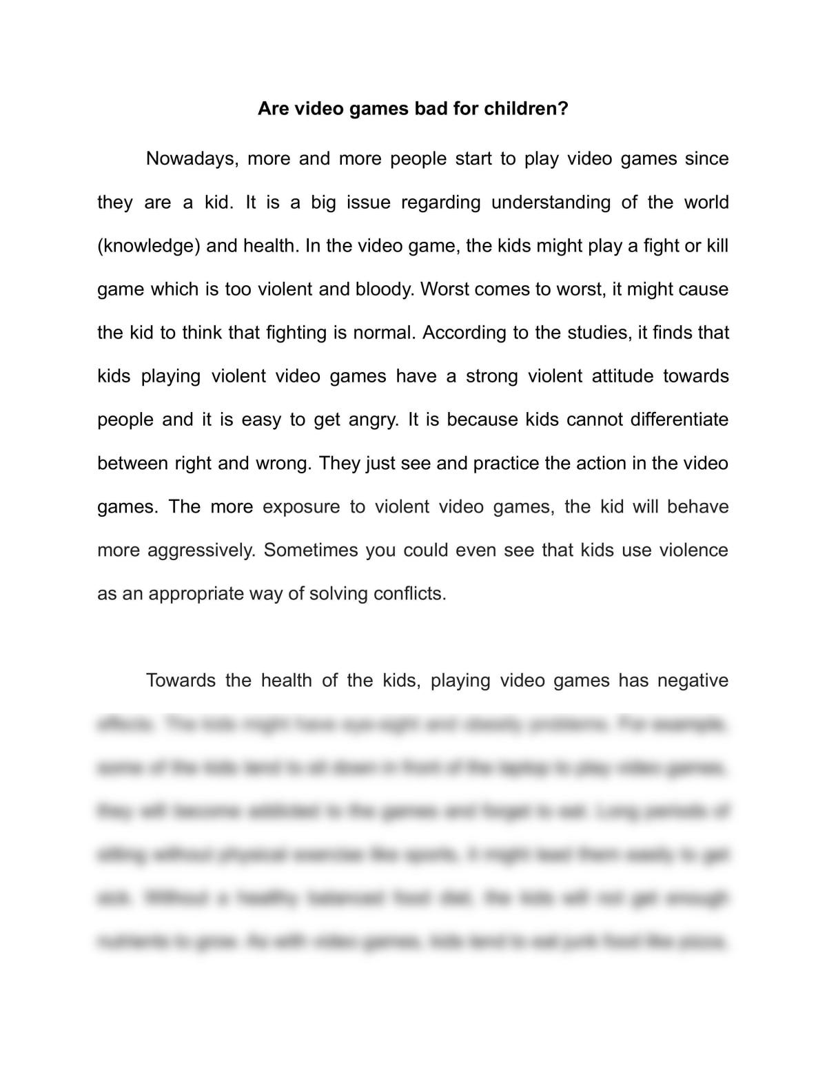Are Video Games Bad for children? - Page 1