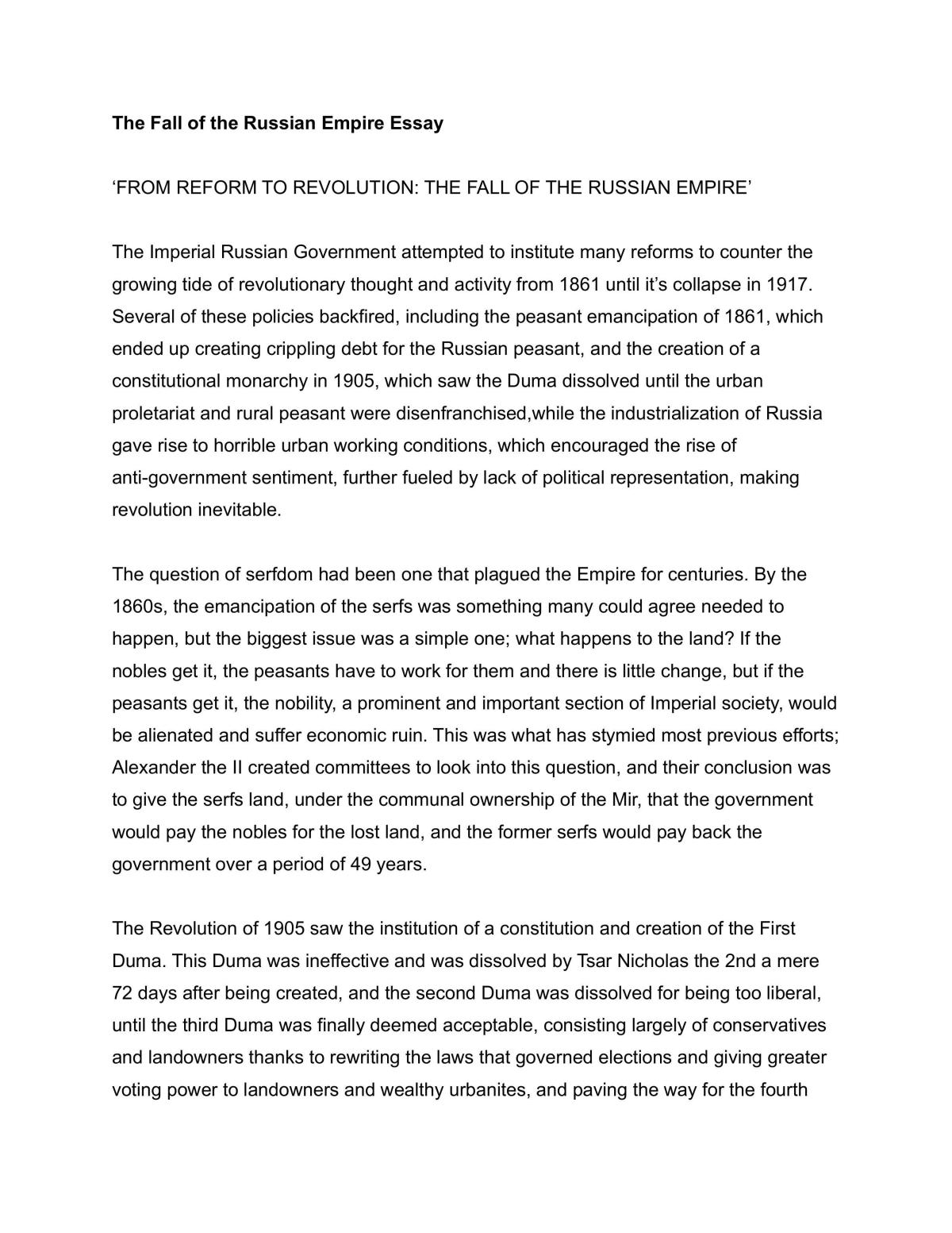 The Fall of the Russian Empire - Page 1