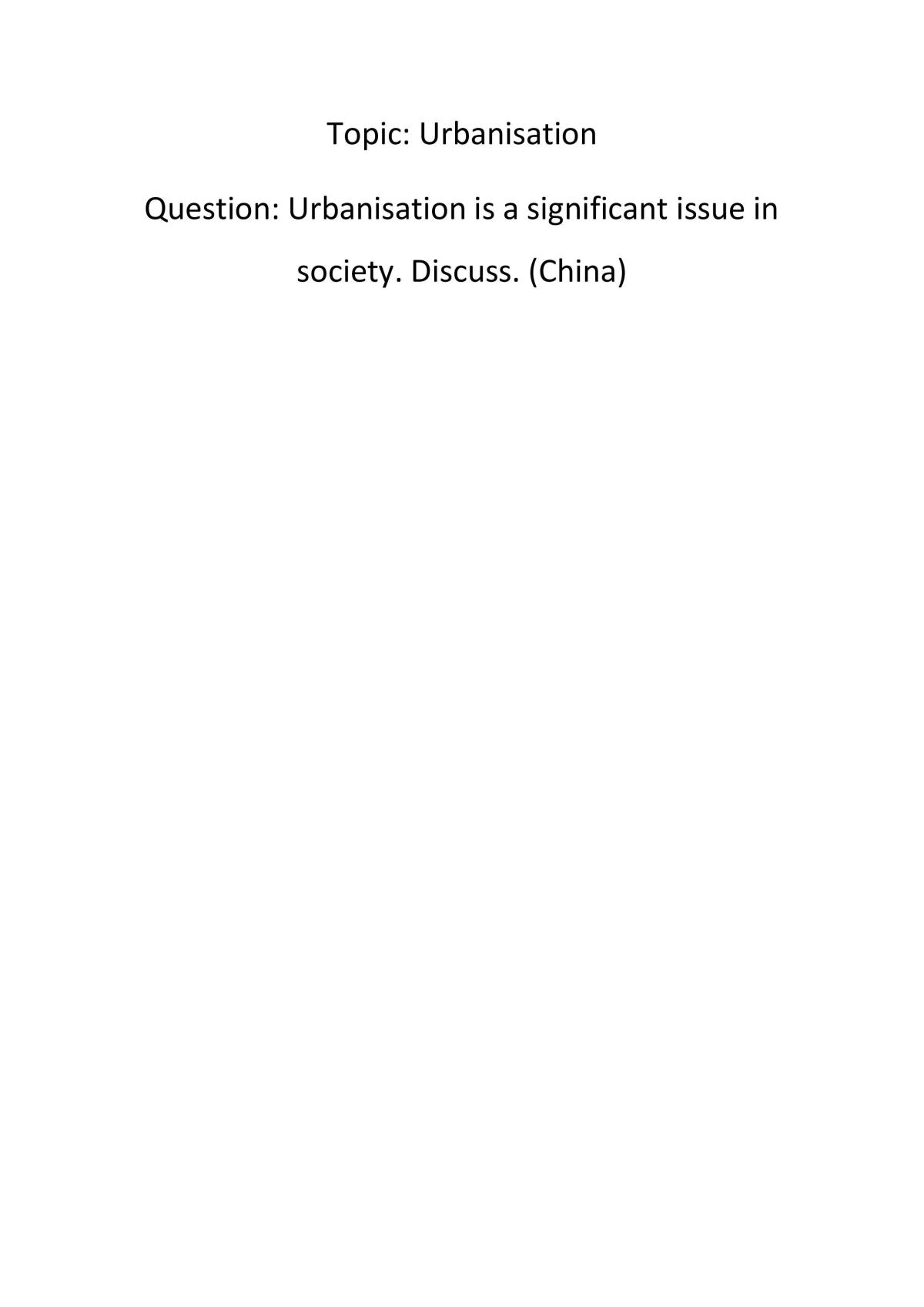 Urbanisation - Page 1