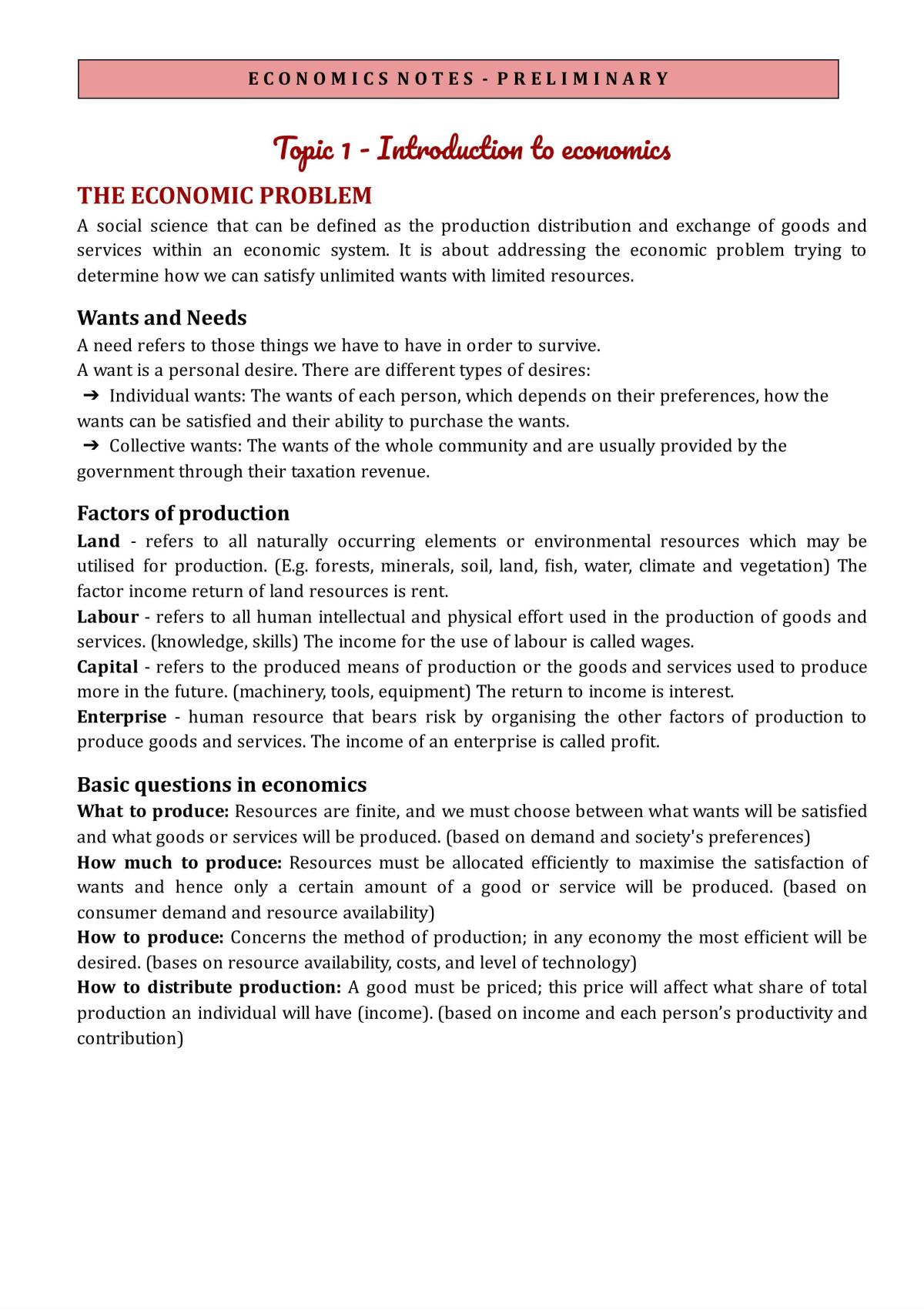 Year 11 Full Module Notes - Page 1