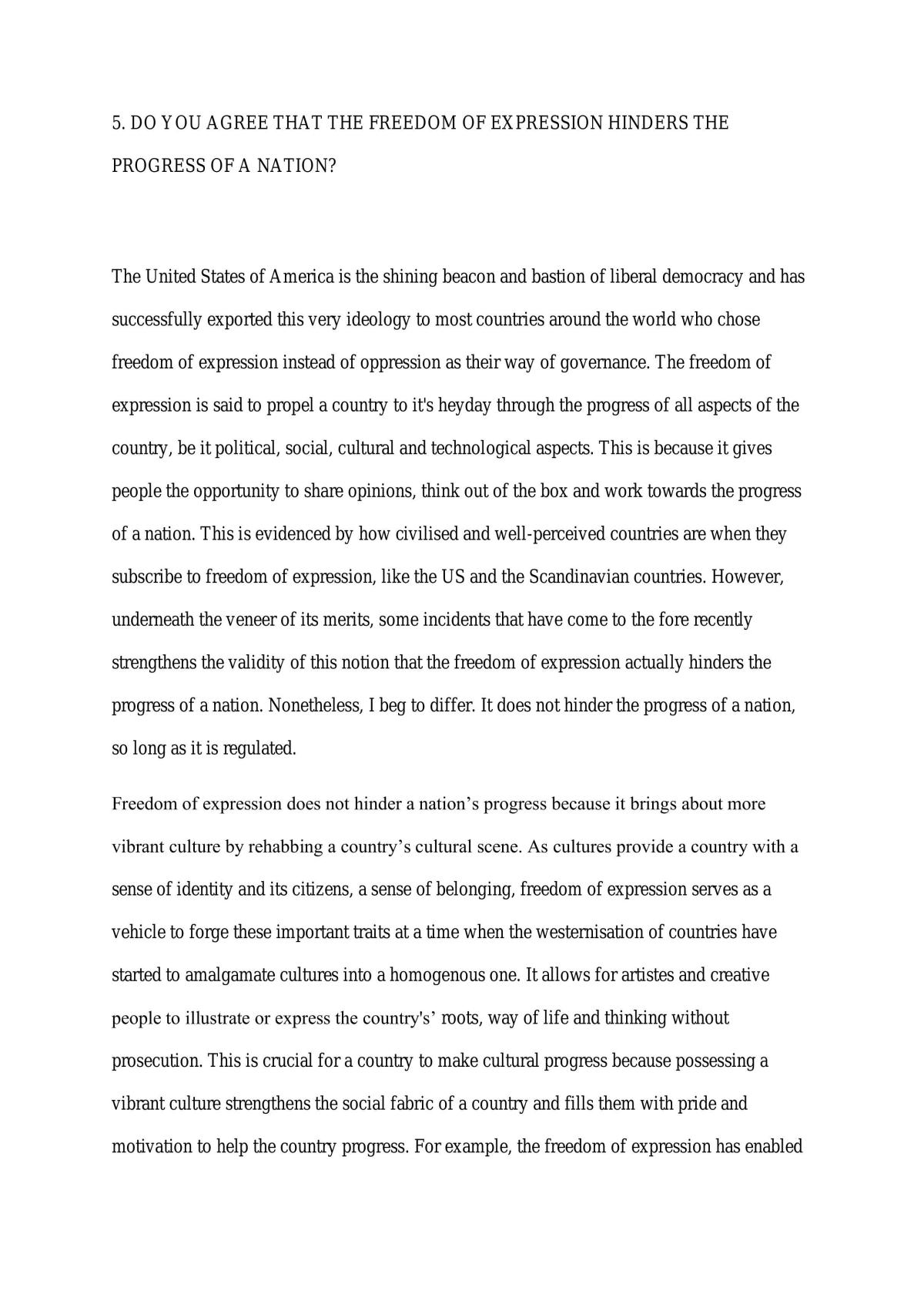 SAJC Block Test 1 Exemplar Essay - Page 1