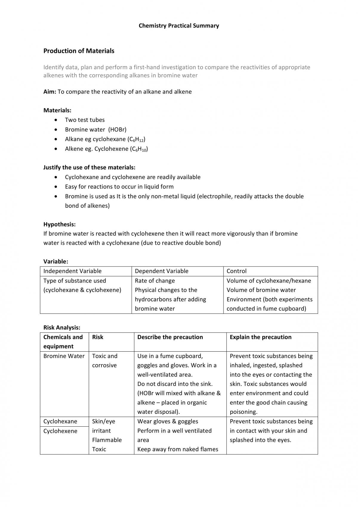 Practical Summary  - Page 1