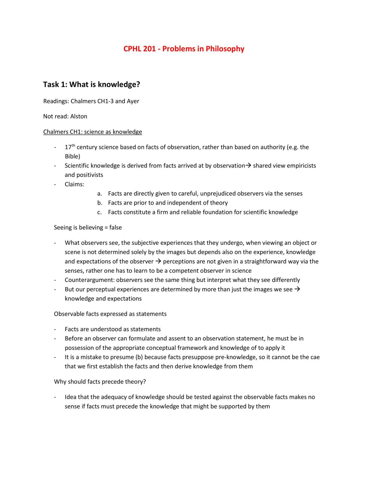 Problems in Philosophy - Review - Page 1