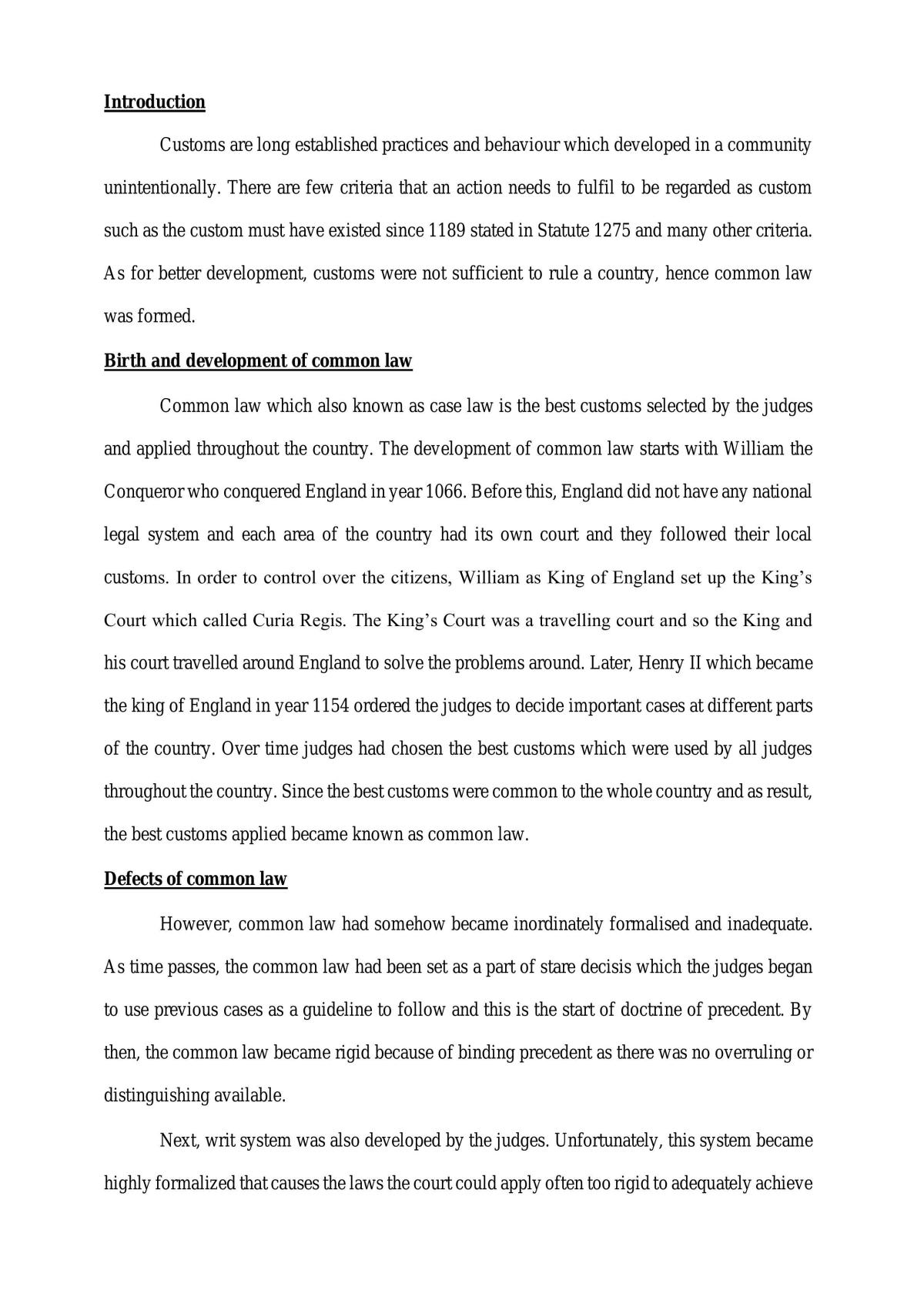 “Explain the origins of the common law and how equity has developed in response to its perceived shortcomings. - Page 1