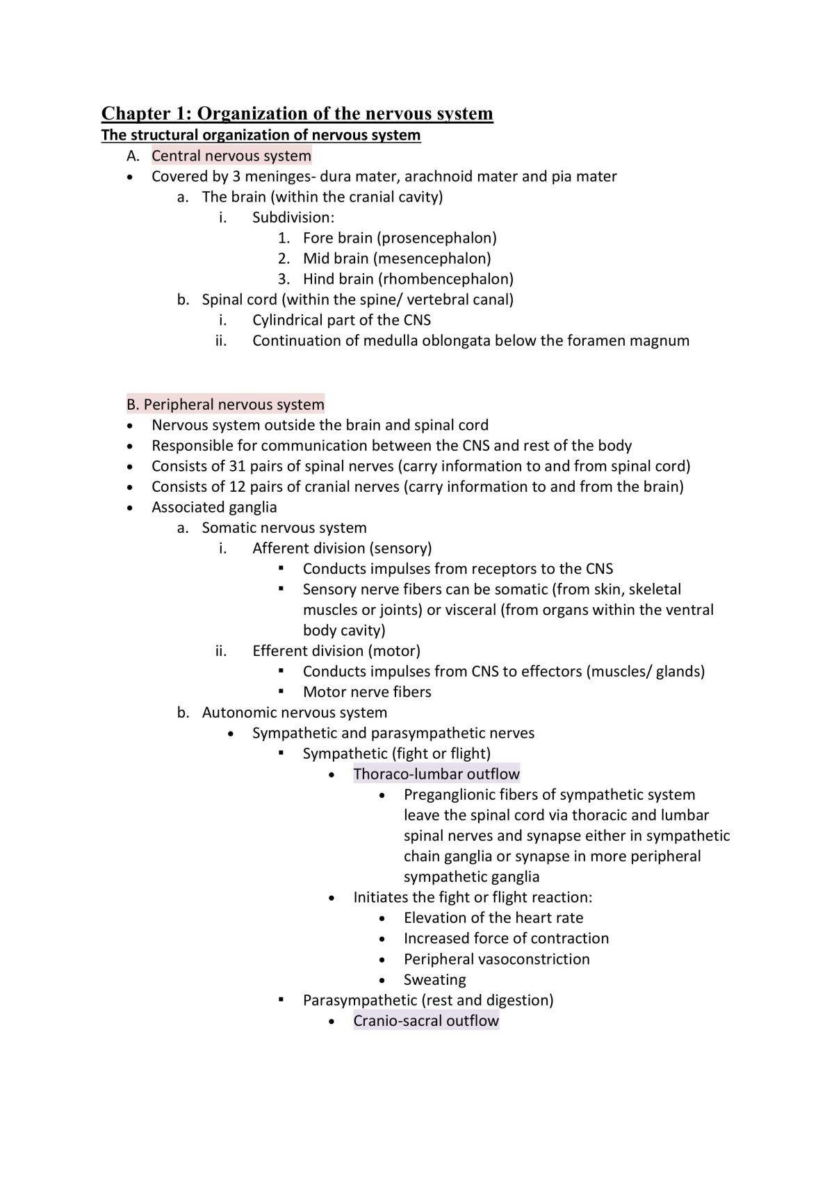 Central Nervous System  - Page 1