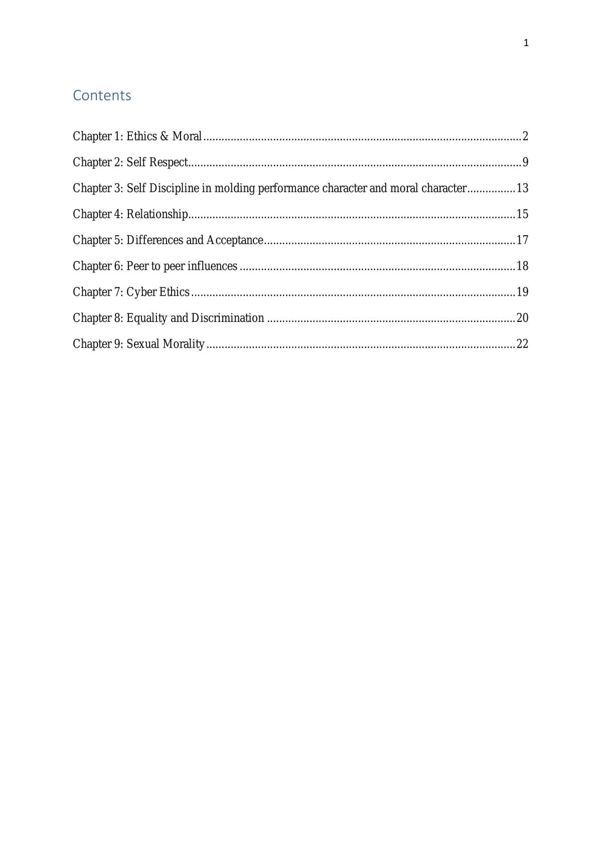 Ethics and Moral Notes - Page 1