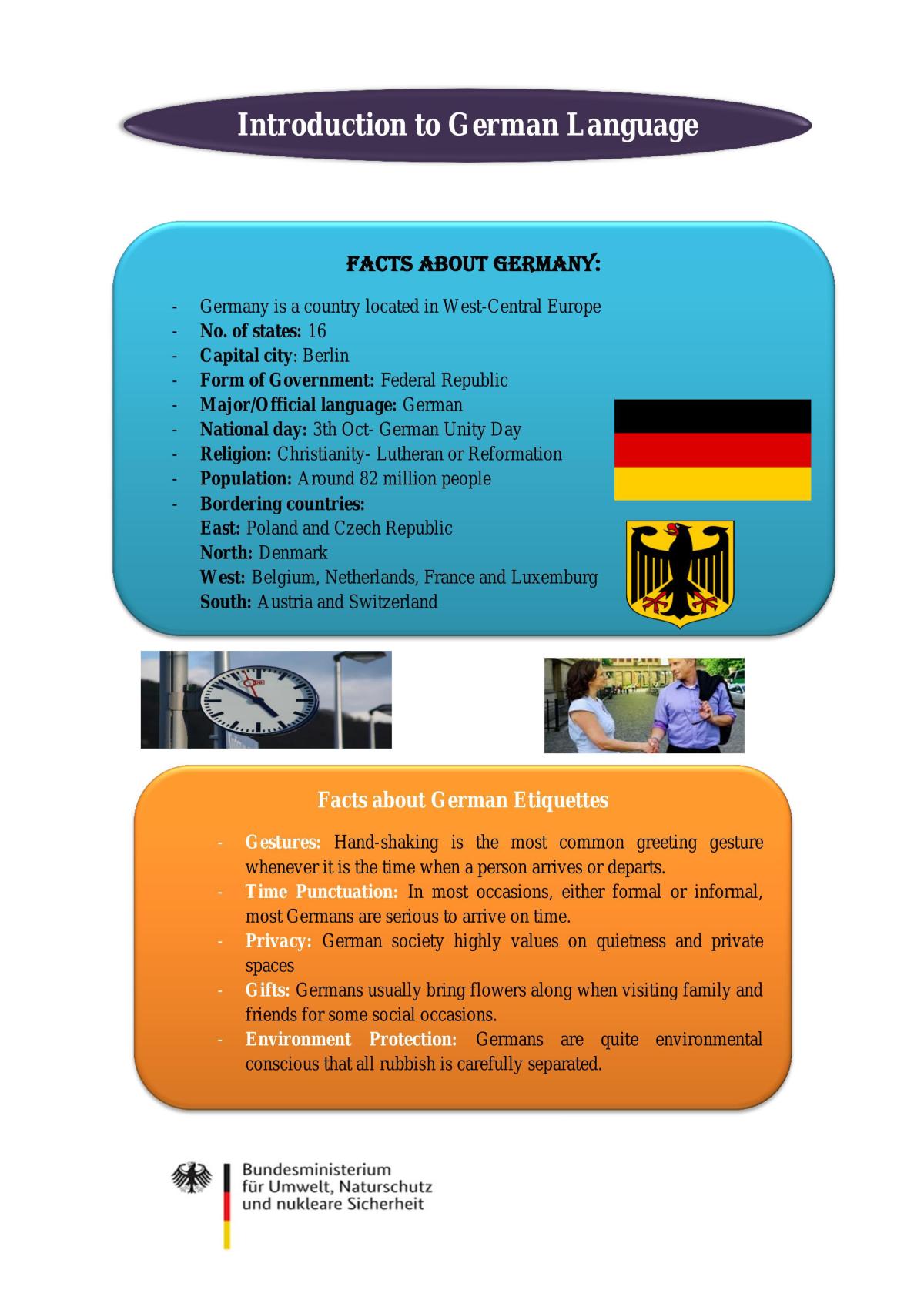 Introduction to German Language  - Page 1
