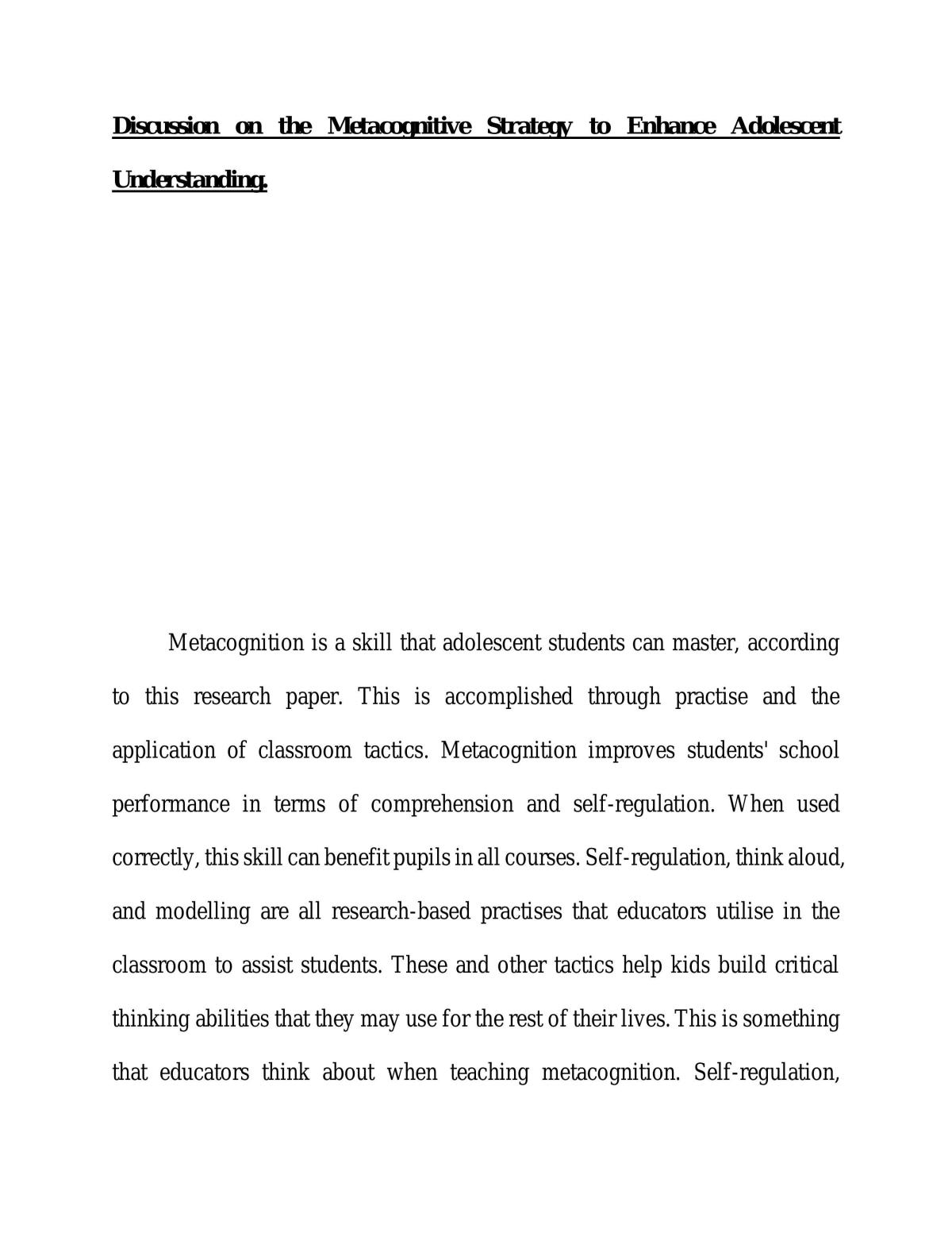 Metacognitive Strategy  - Page 1