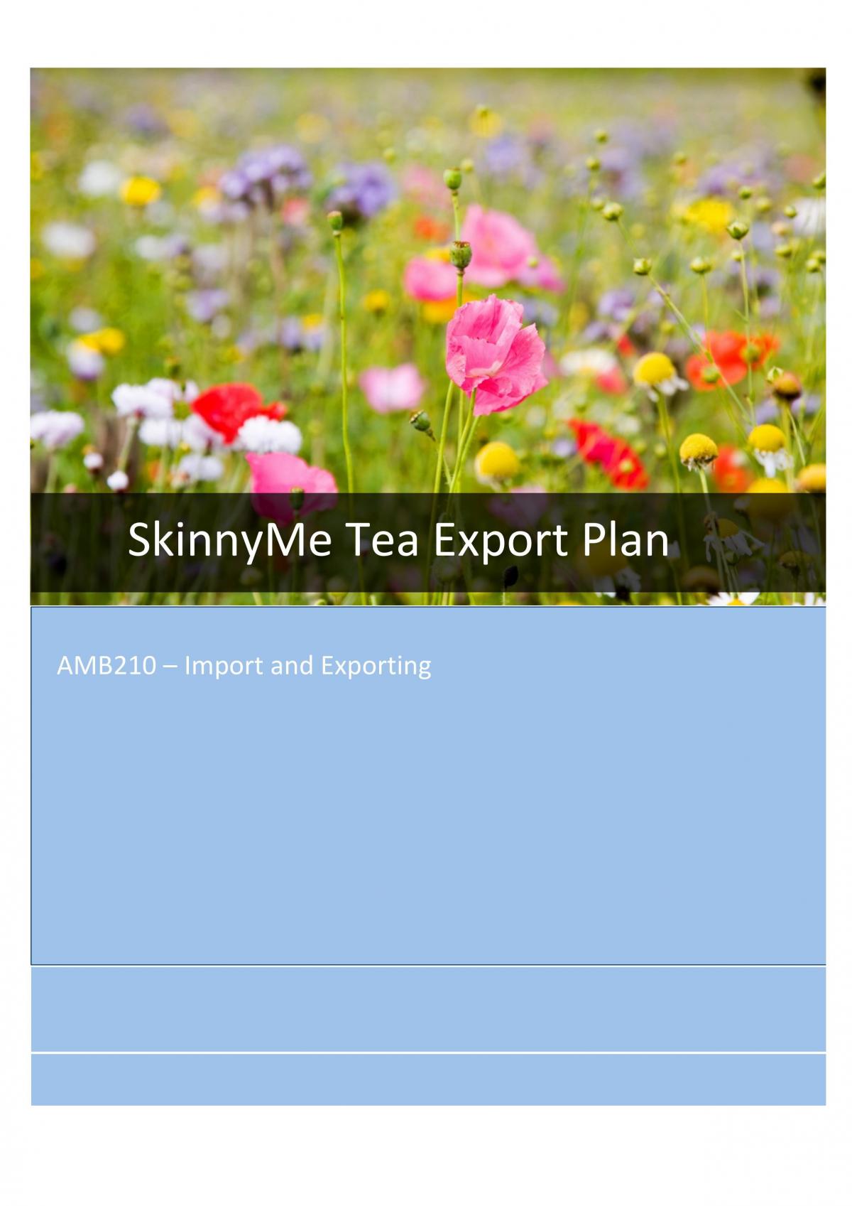 AMB210 Export Plan - Page 1